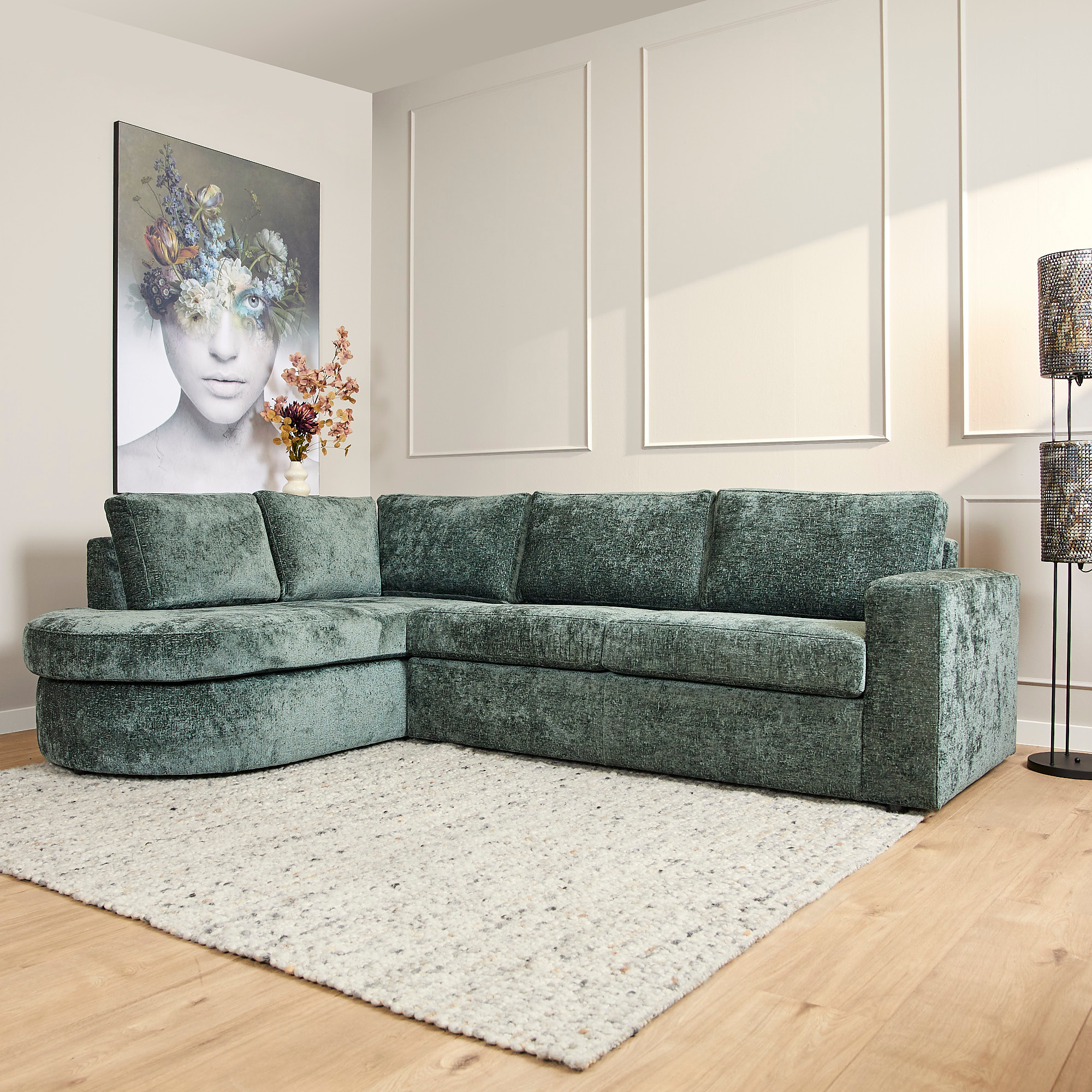 Sofa Alma | divan links + 2,5 zits | groen - STF