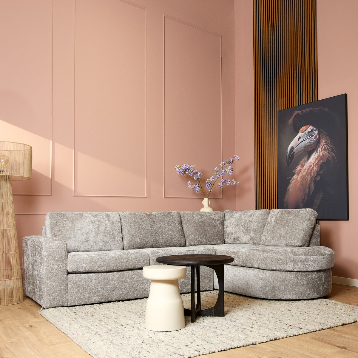 Canapé Alma | 2,5 places + Pouf droit | Beige - STF