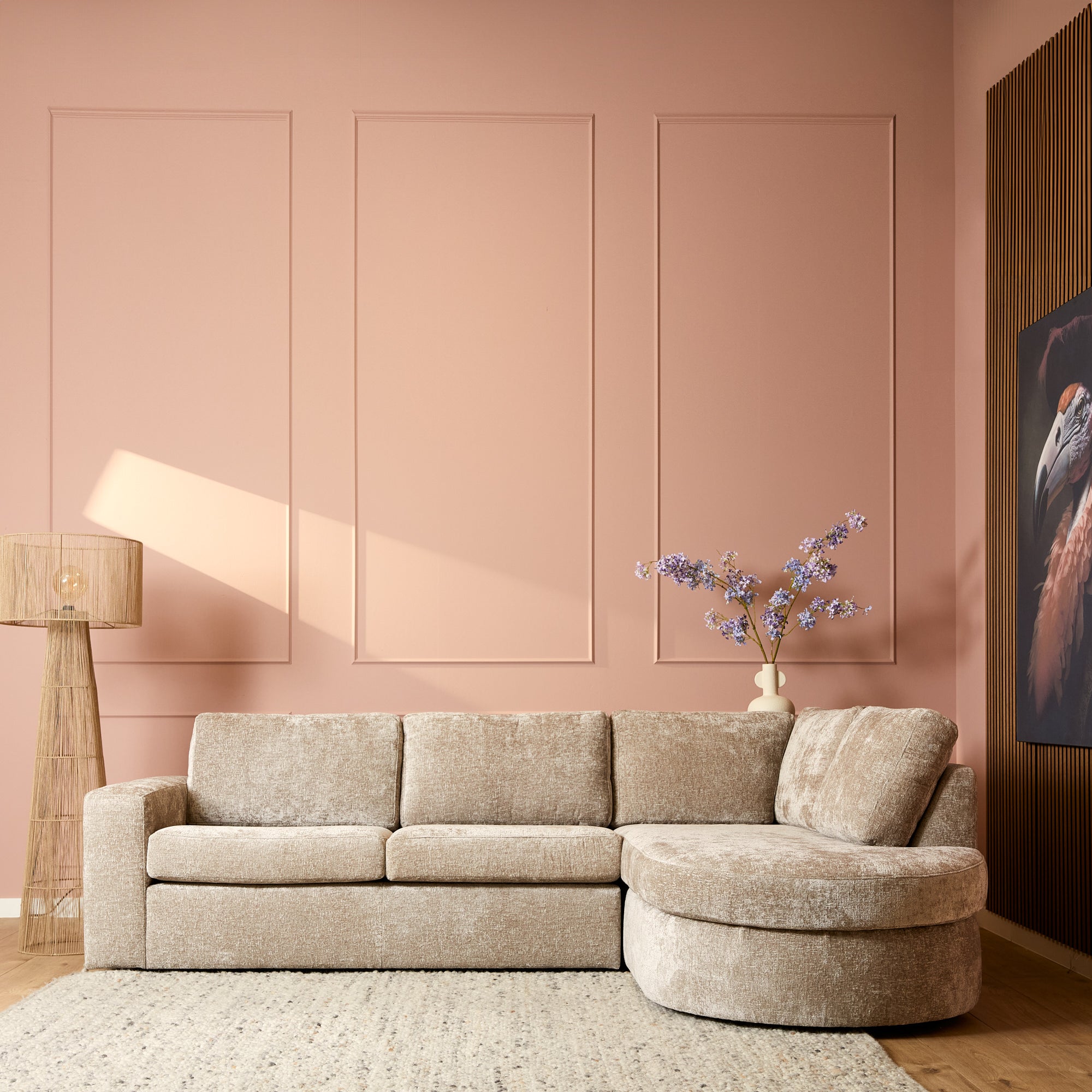 Sofa Alma | 2,5-zit + Ottomane rechts | Beige - STF