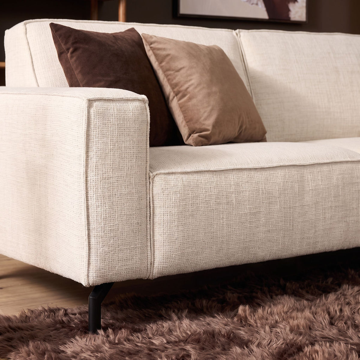 Canapé Floris | 2,5 places + Divan Droit | Beige - STF