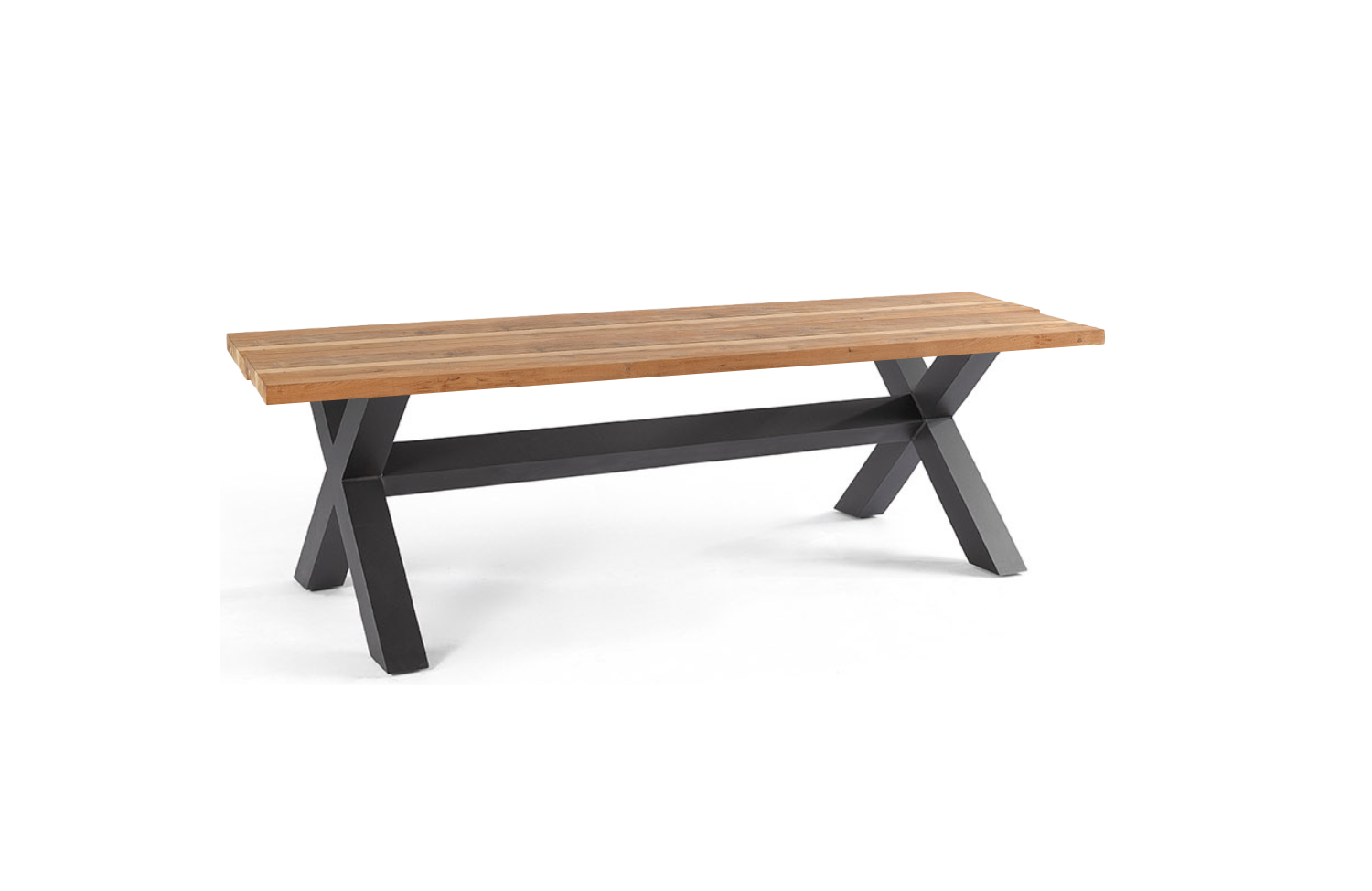 Outdoor bench alu+teak top - PRN