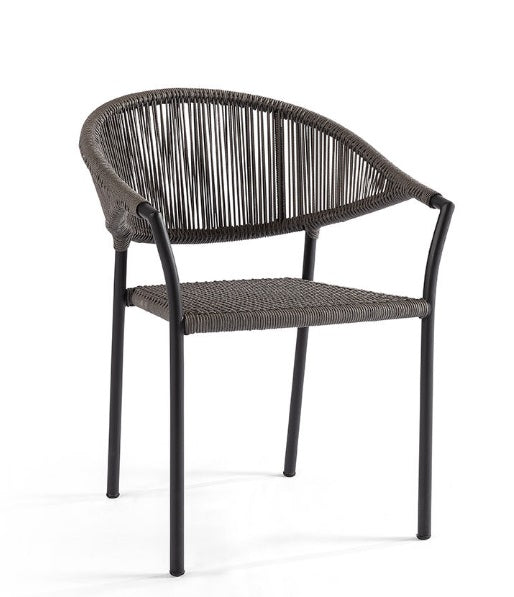 Outdoor stapelbare armstoel Bayo PR: grijs of mosgroen