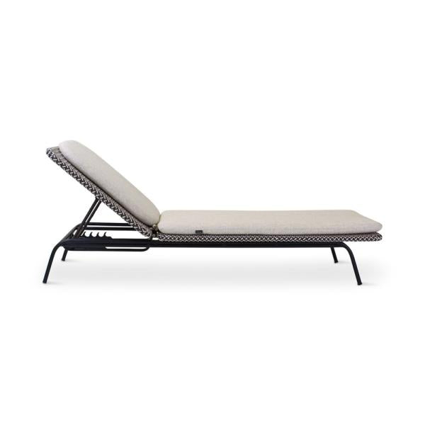 Chaise longue d'extérieur Modesto tissage huître - VDC
