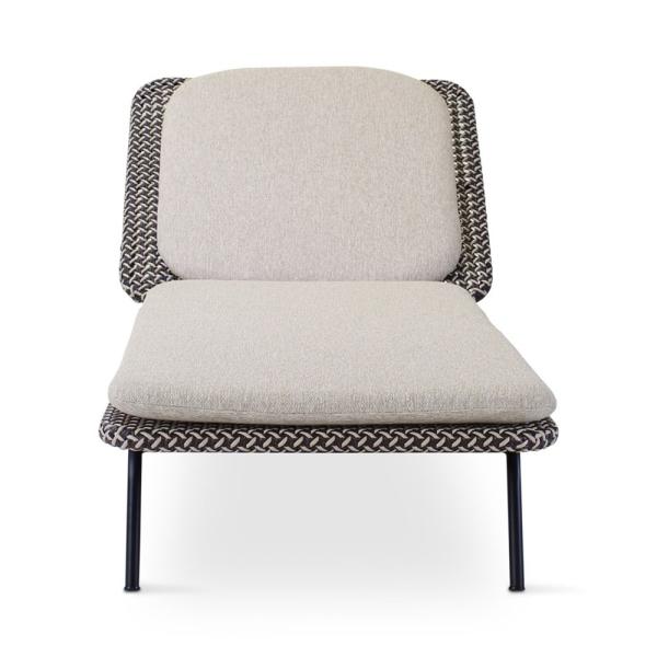 Chaise longue d'extérieur Modesto tissage huître - VDC