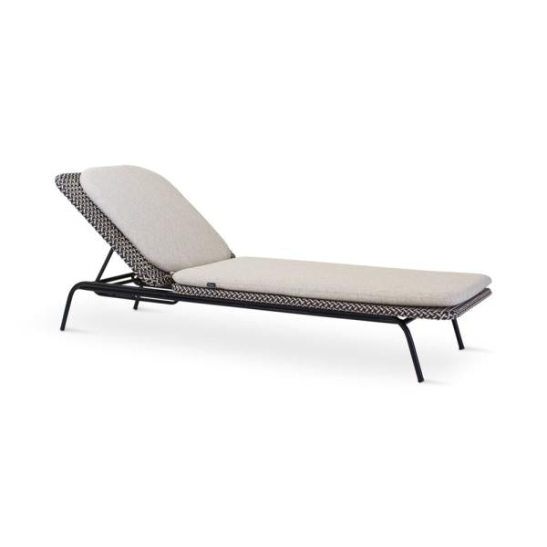 Chaise longue d'extérieur Modesto tissage huître - VDC