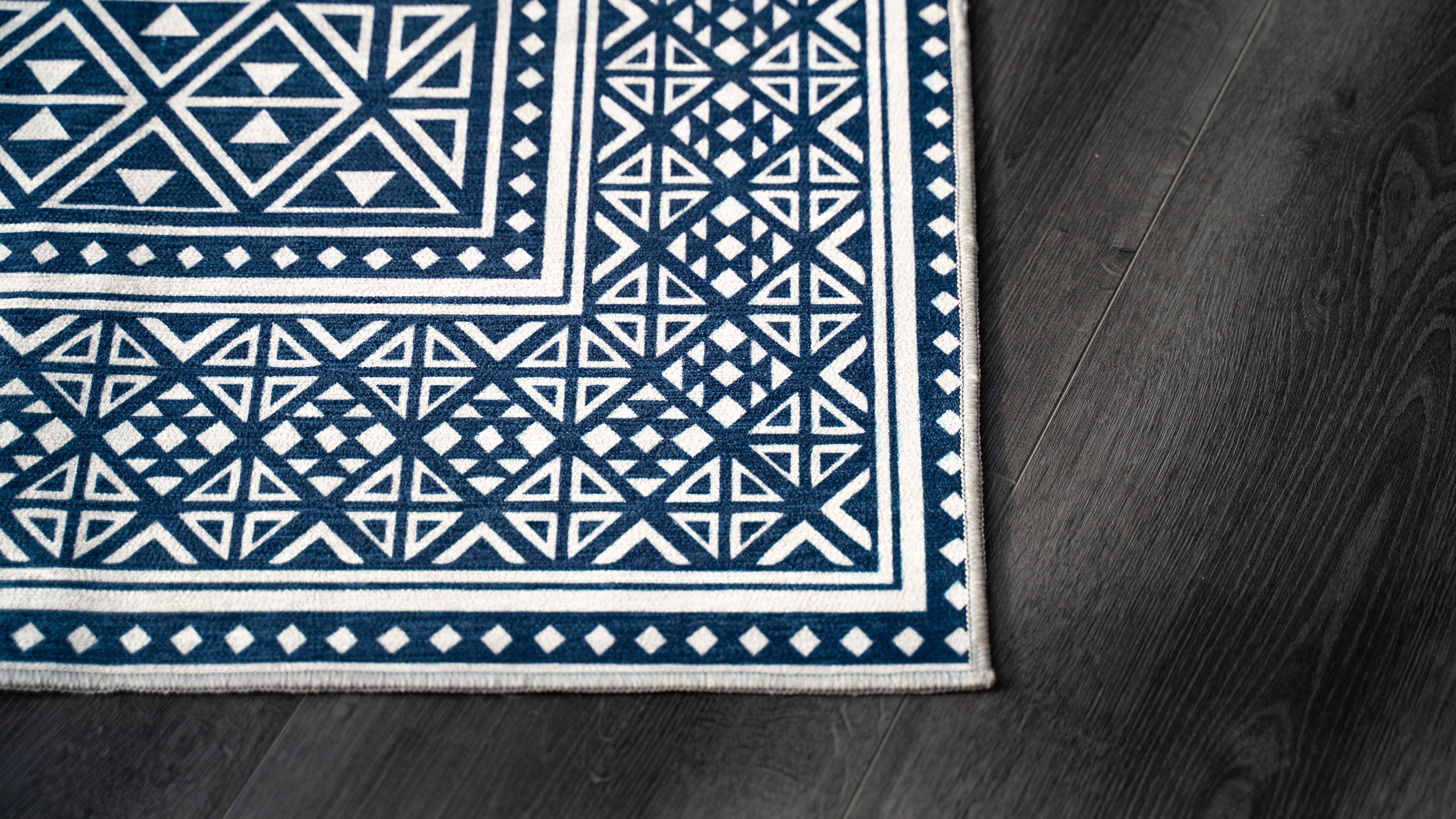 Tapis d'extérieur Triangle bleu denim avec sac