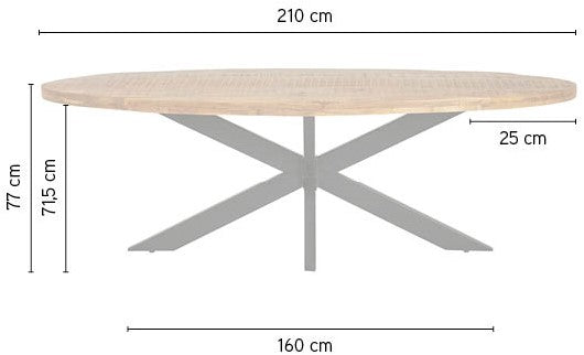 Table de salle à manger Peru 210 ovale - NW