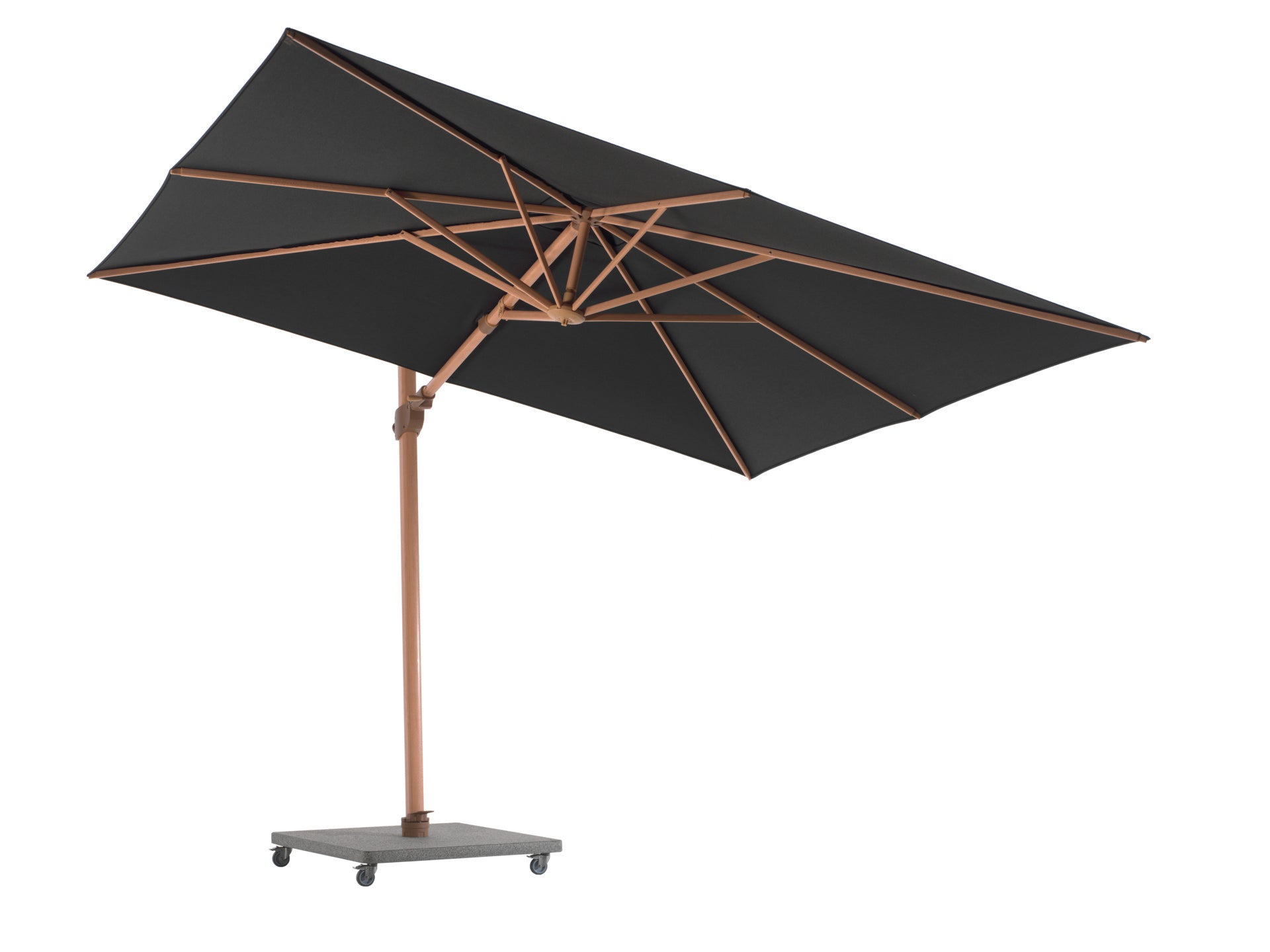 Zweefparasol Portland met basis en cover