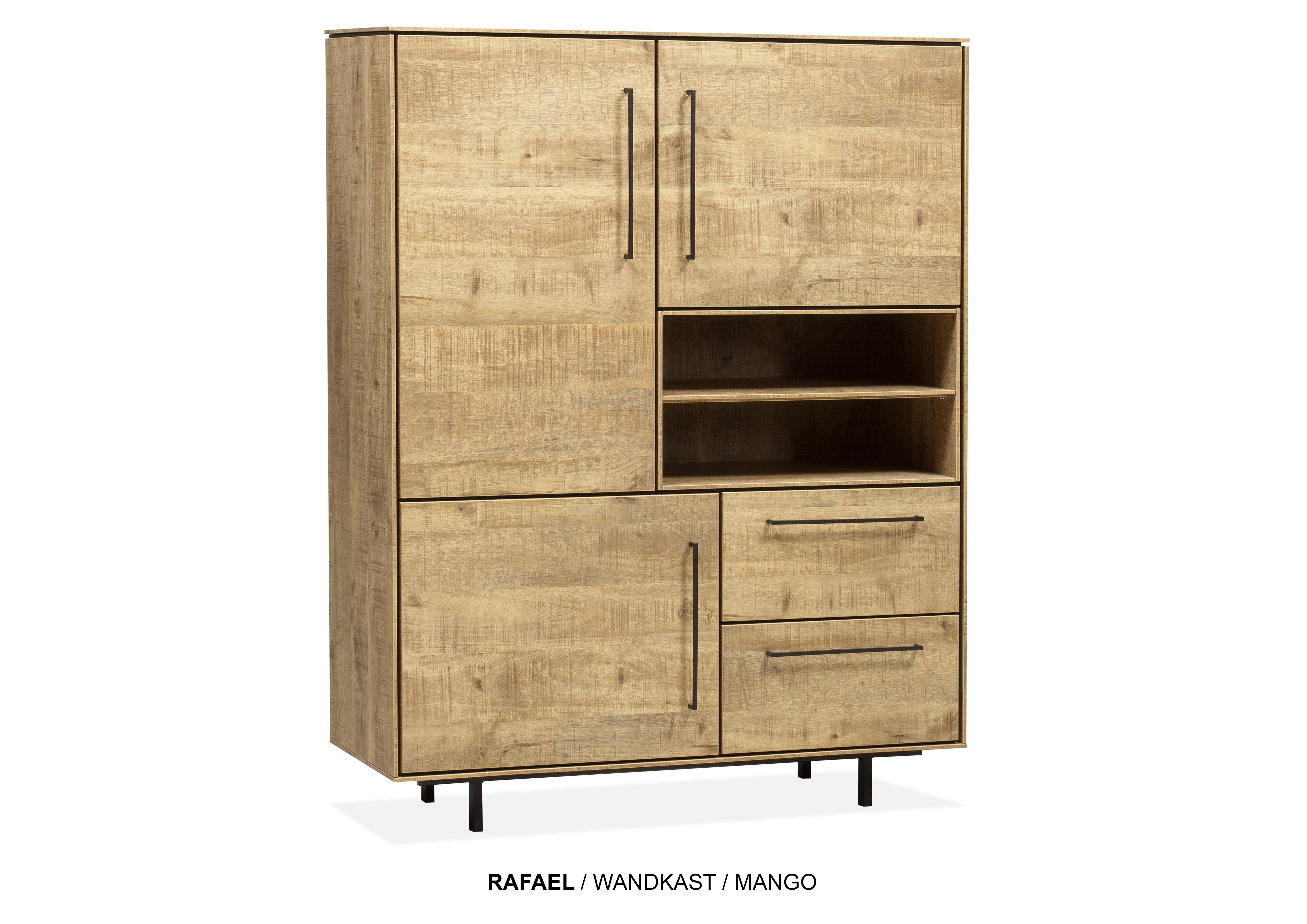 Armoire Rafael MX - 3 portes/2 tiroirs/2 compartiments ouverts