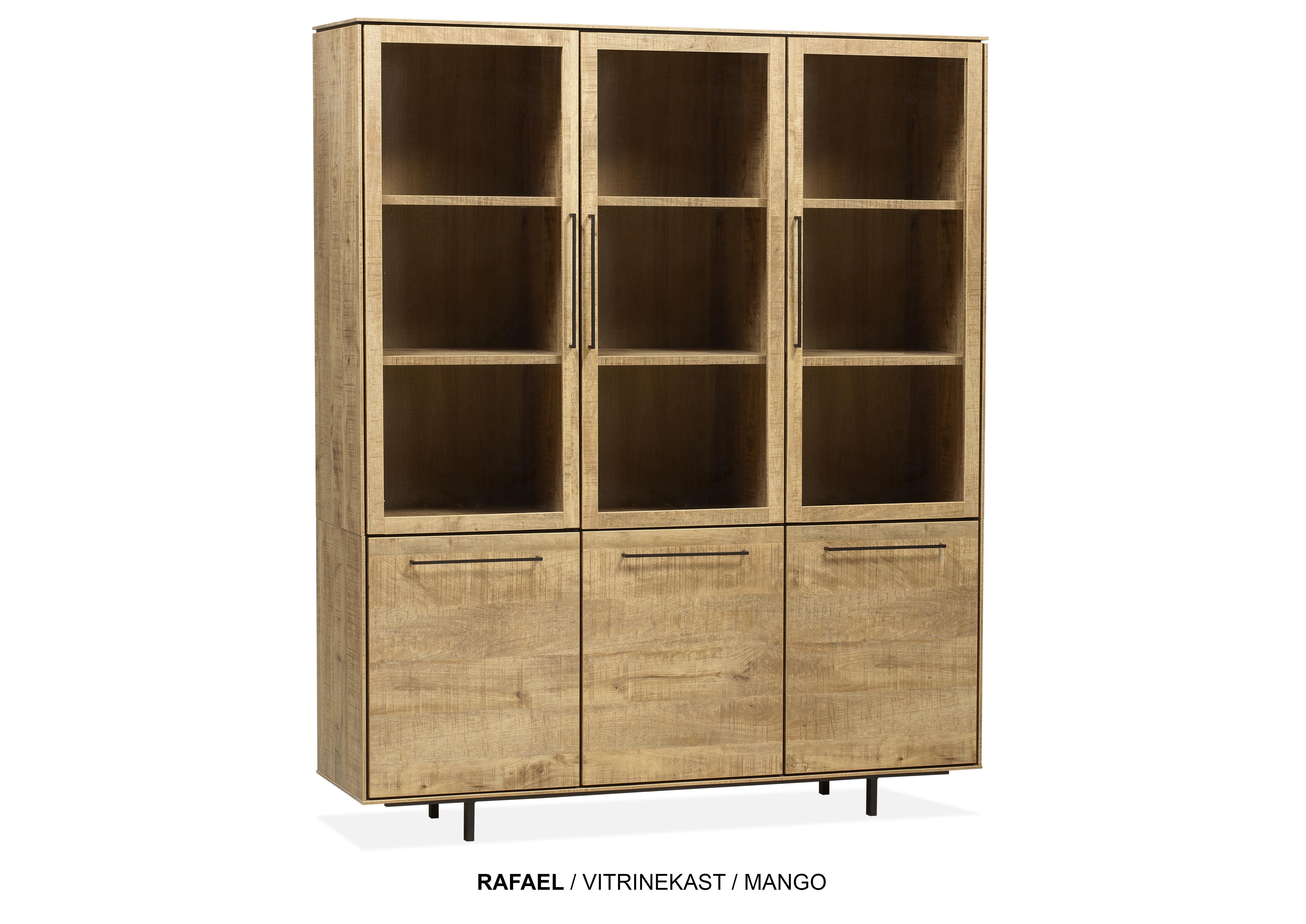 Vitrinekast Rafael MX - 3deuren/3deuren glas