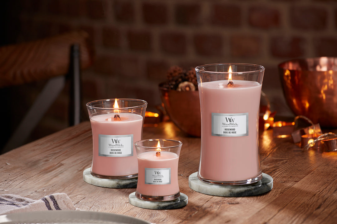 Mini WoodWick en bois de rose