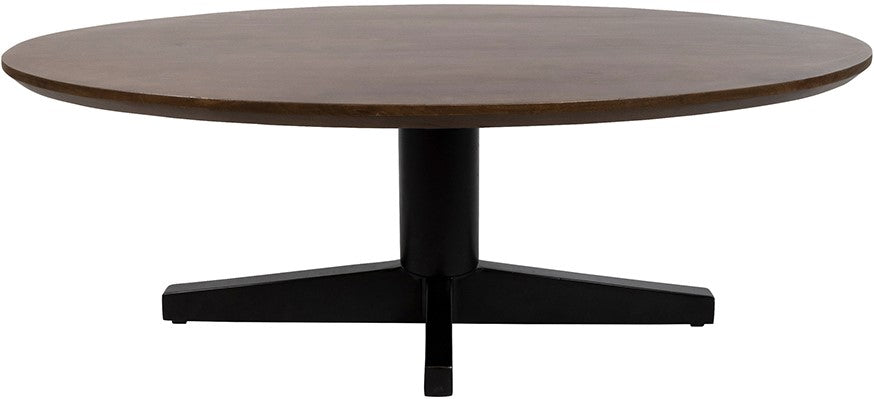 Table basse Scorpio 130, ovale, pieds noirs, noyer brun mangue - NW