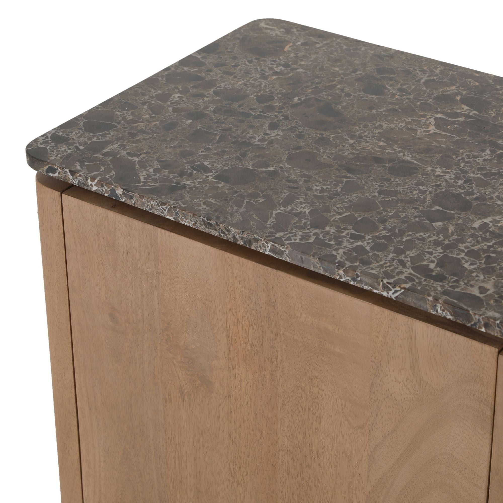 Bovenblad voor dressoir Dallas, bruin marmer, 165 cm - STF