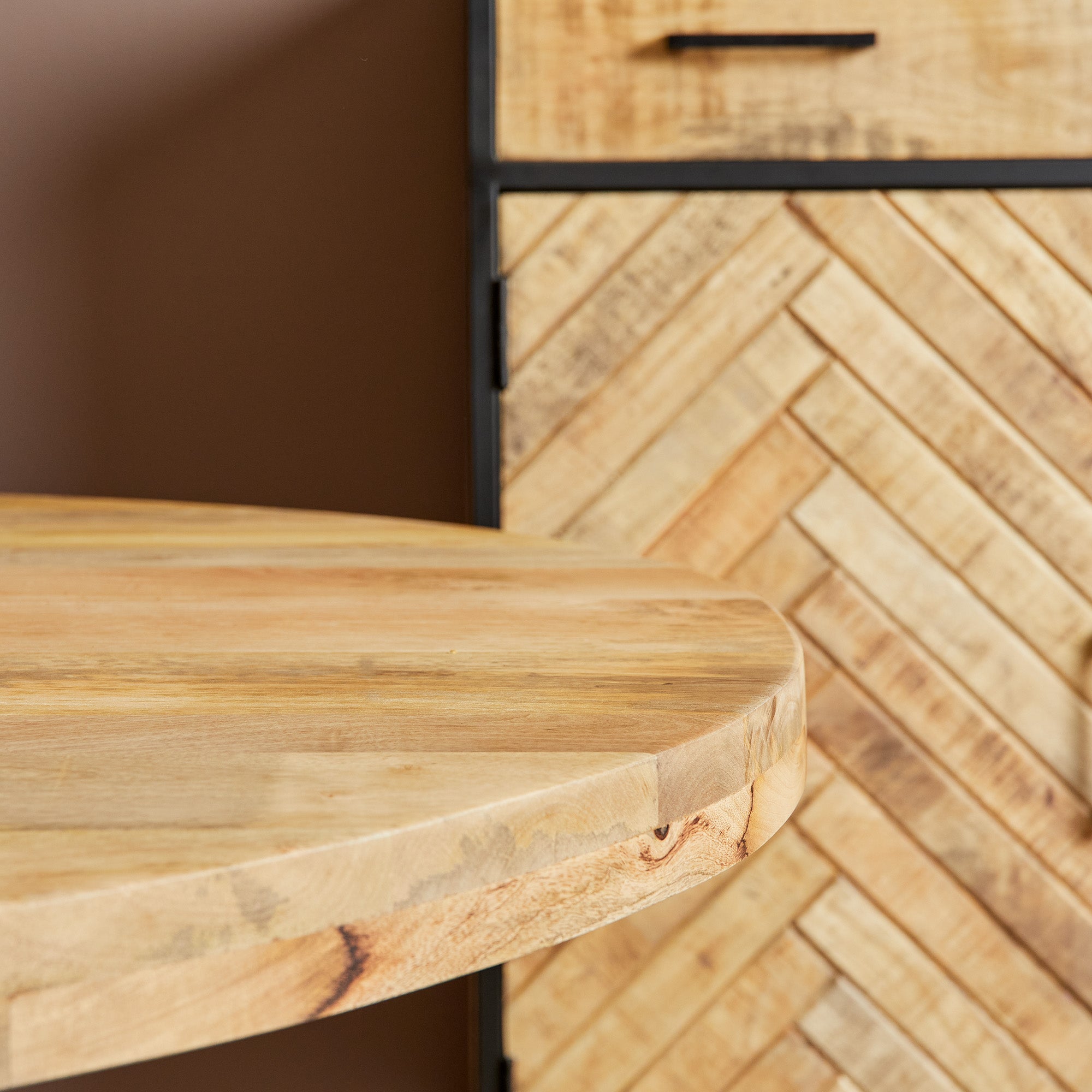 Eettafel Denver | Rond | Mangohout | 120 cm - STF