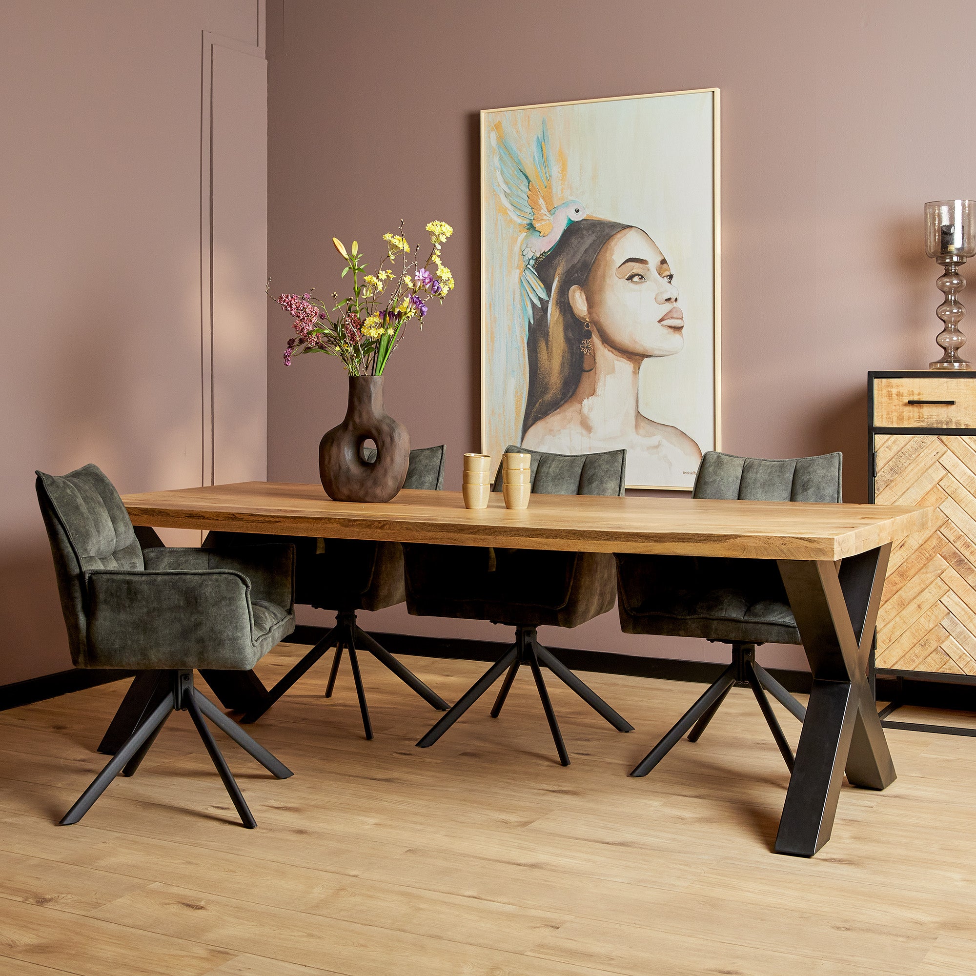 Eettafel Denver | Rechthoek X-poot | 200 cm - STF