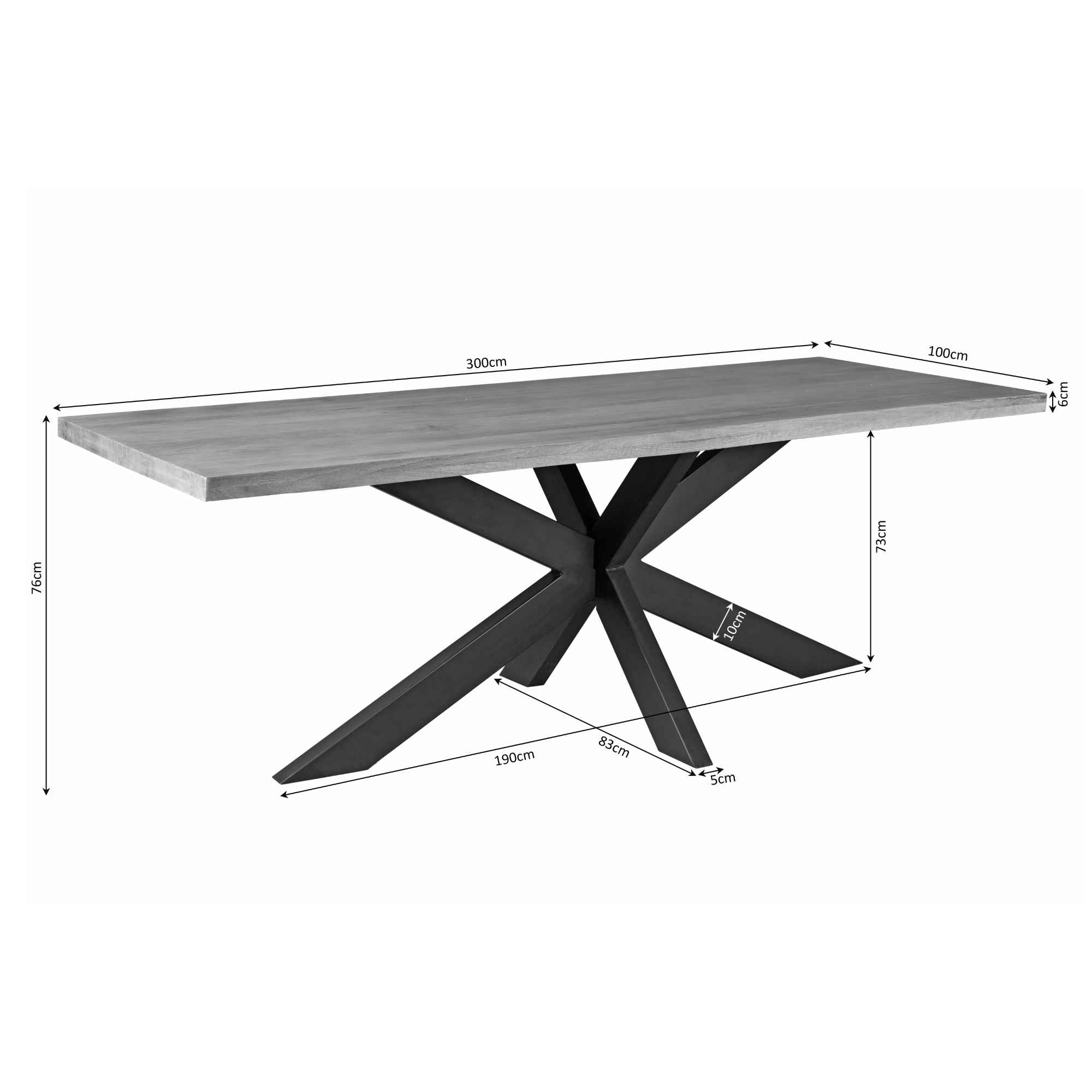 Eettafel Denver | Rechthoekige matrixpoot | 300 cm - STF