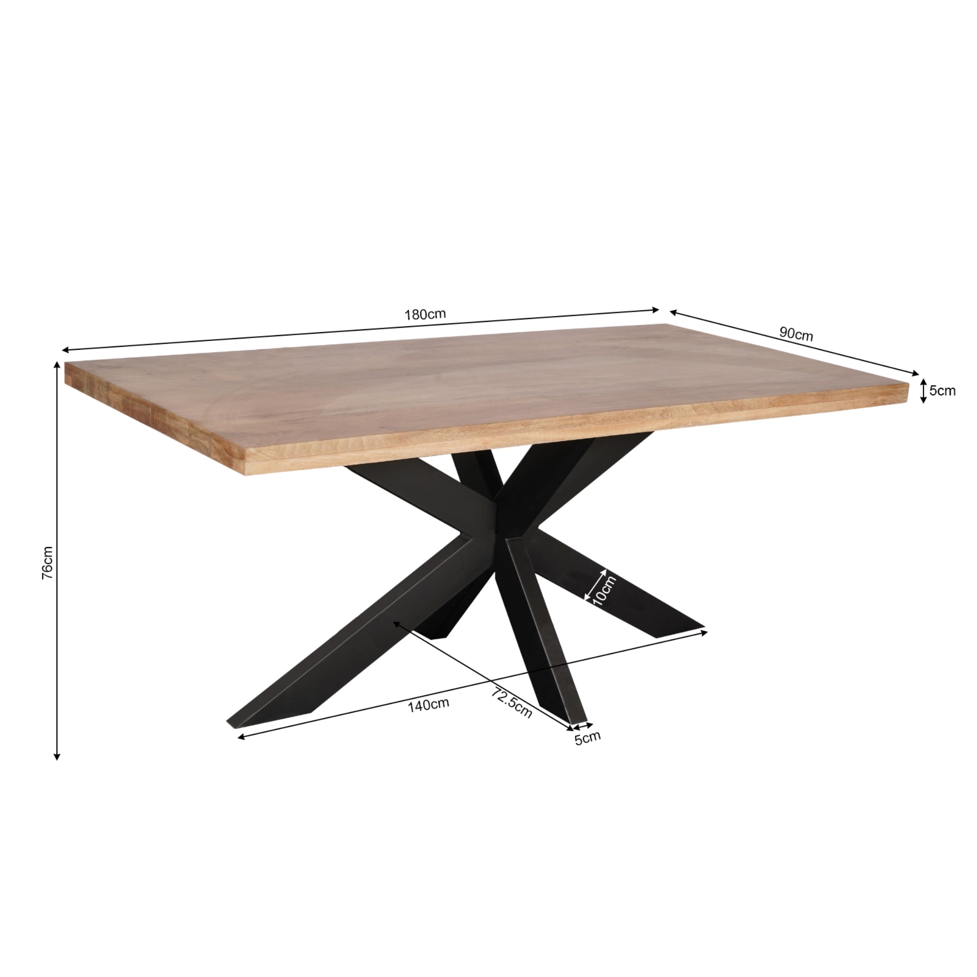 Eettafel Denver | Rechthoekige matrixpoot | 180 cm - STF