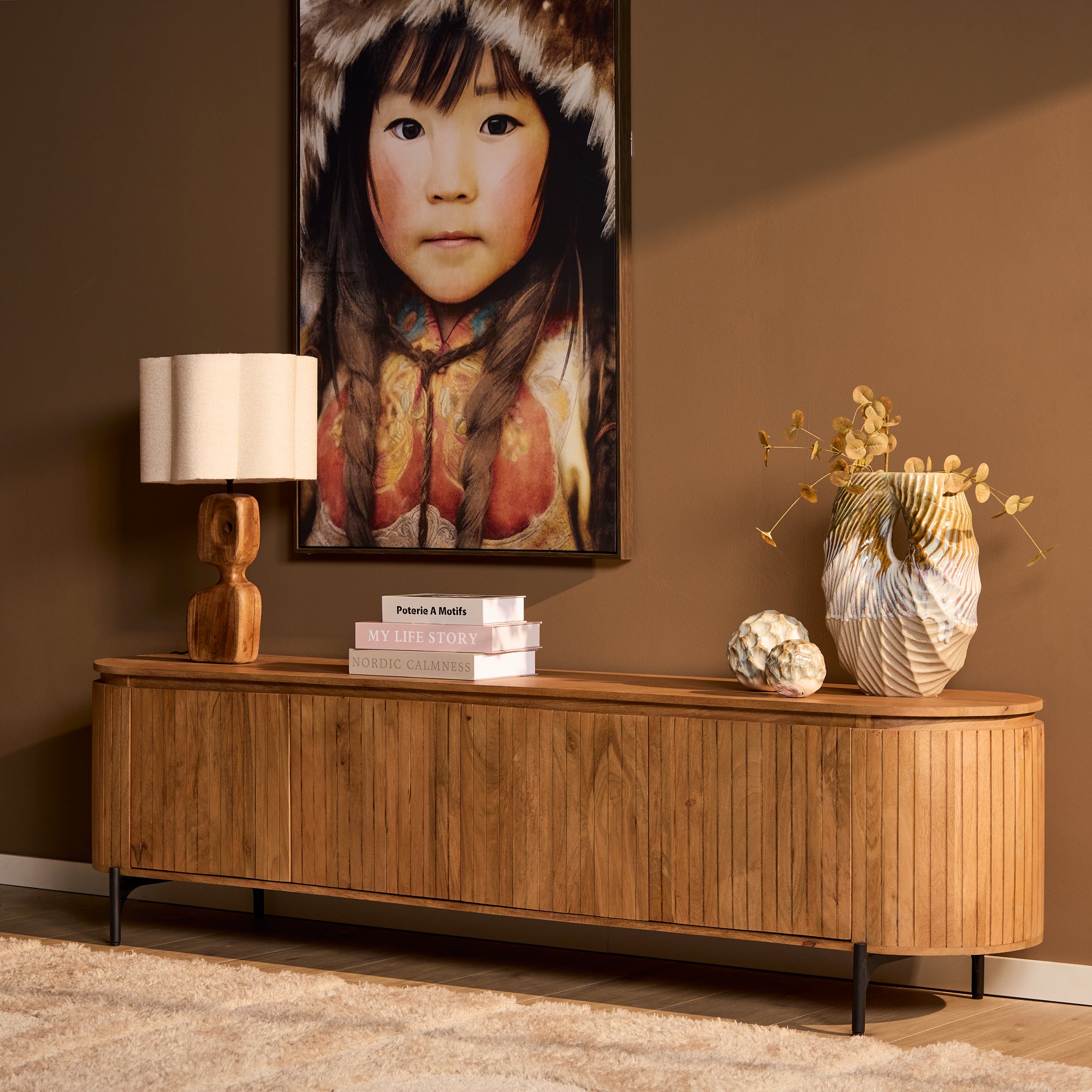 Tv meubel Solana | 210 cm | Naturel - STF