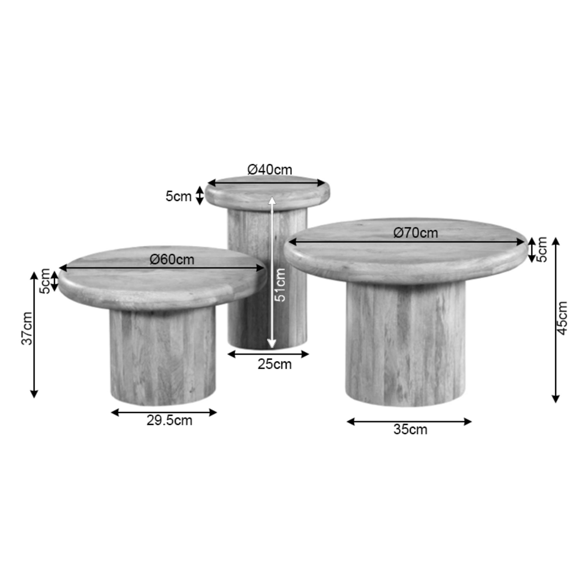 Table basse Maya | 70 cm | Sable - STF