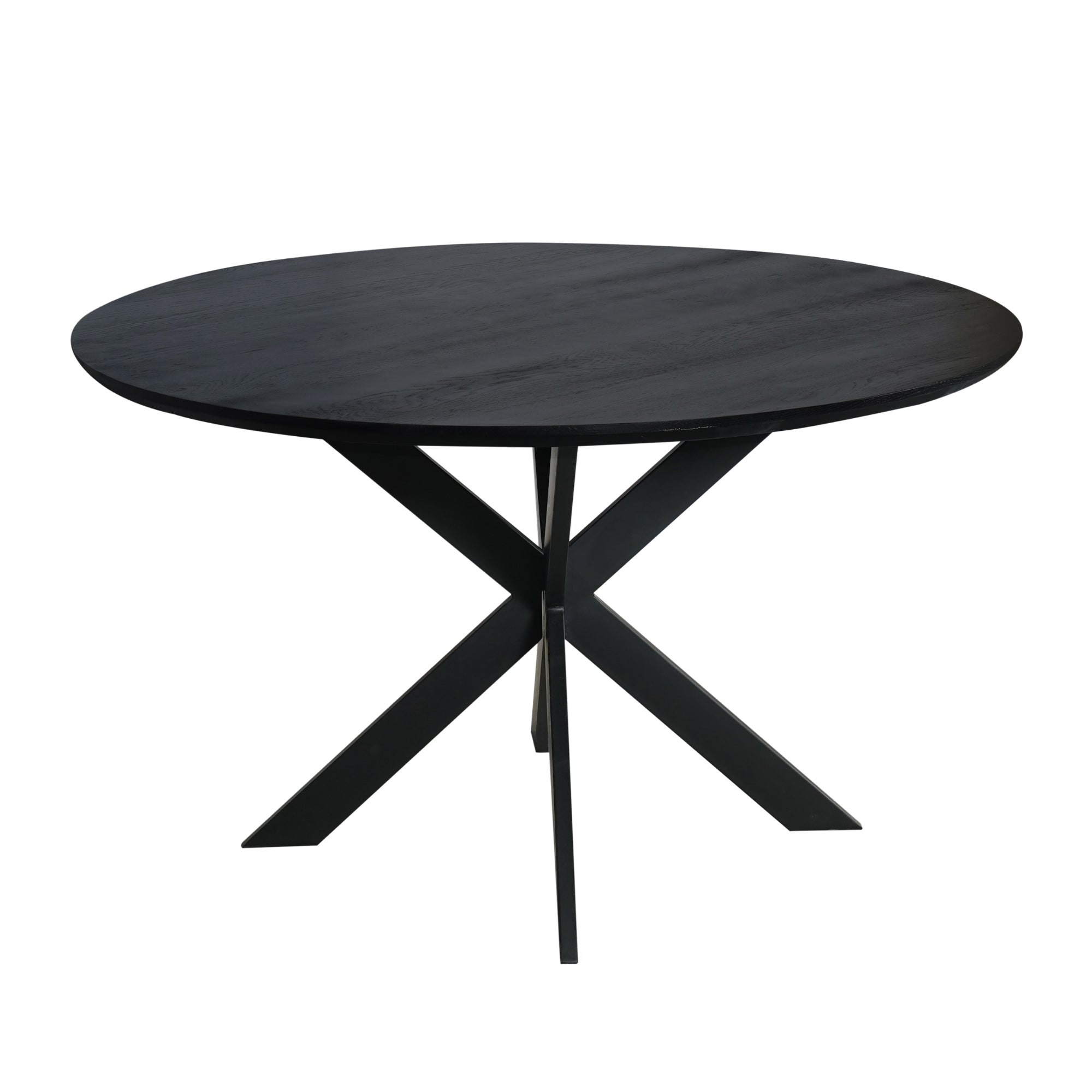 Eiken eettafel Ferris | Rond 130 cm | Zwart - STF