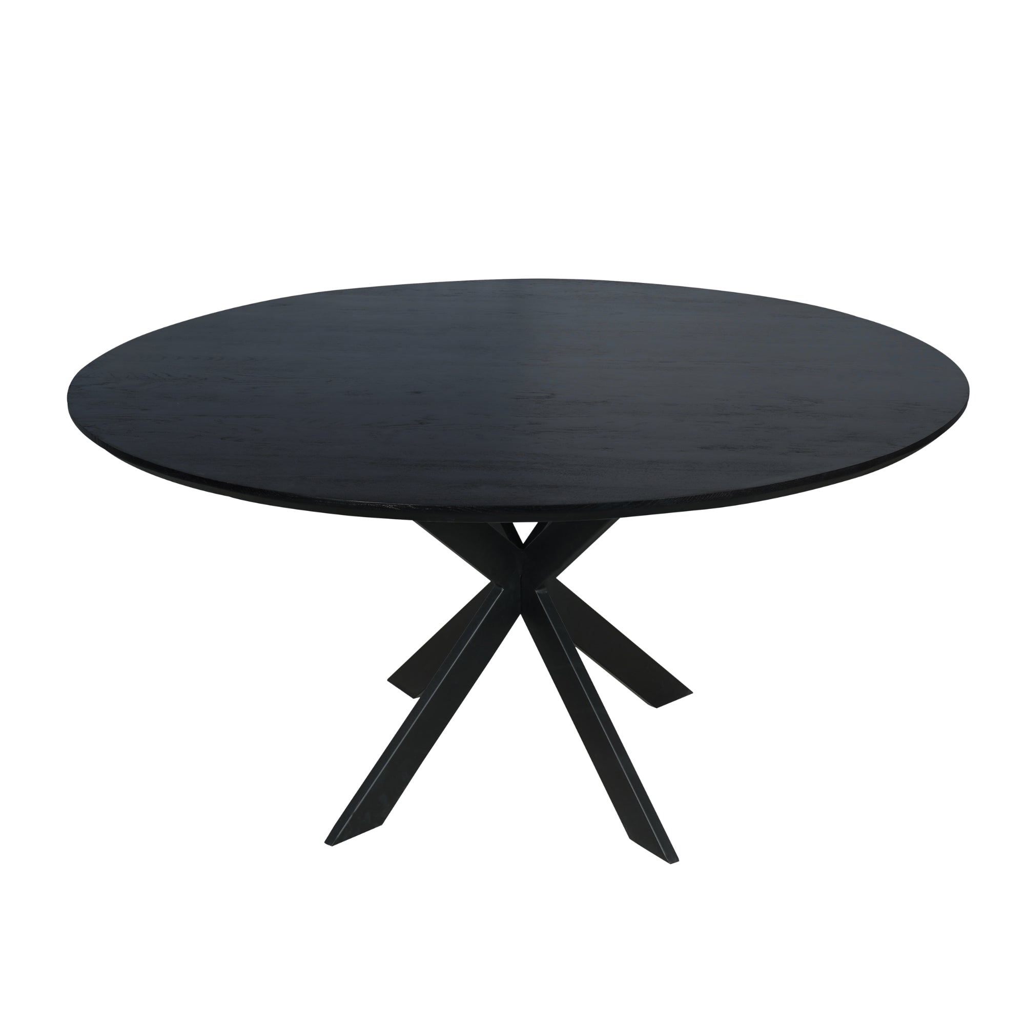 Eiken eettafel Ferris | Rond 150 cm | Zwart - STF
