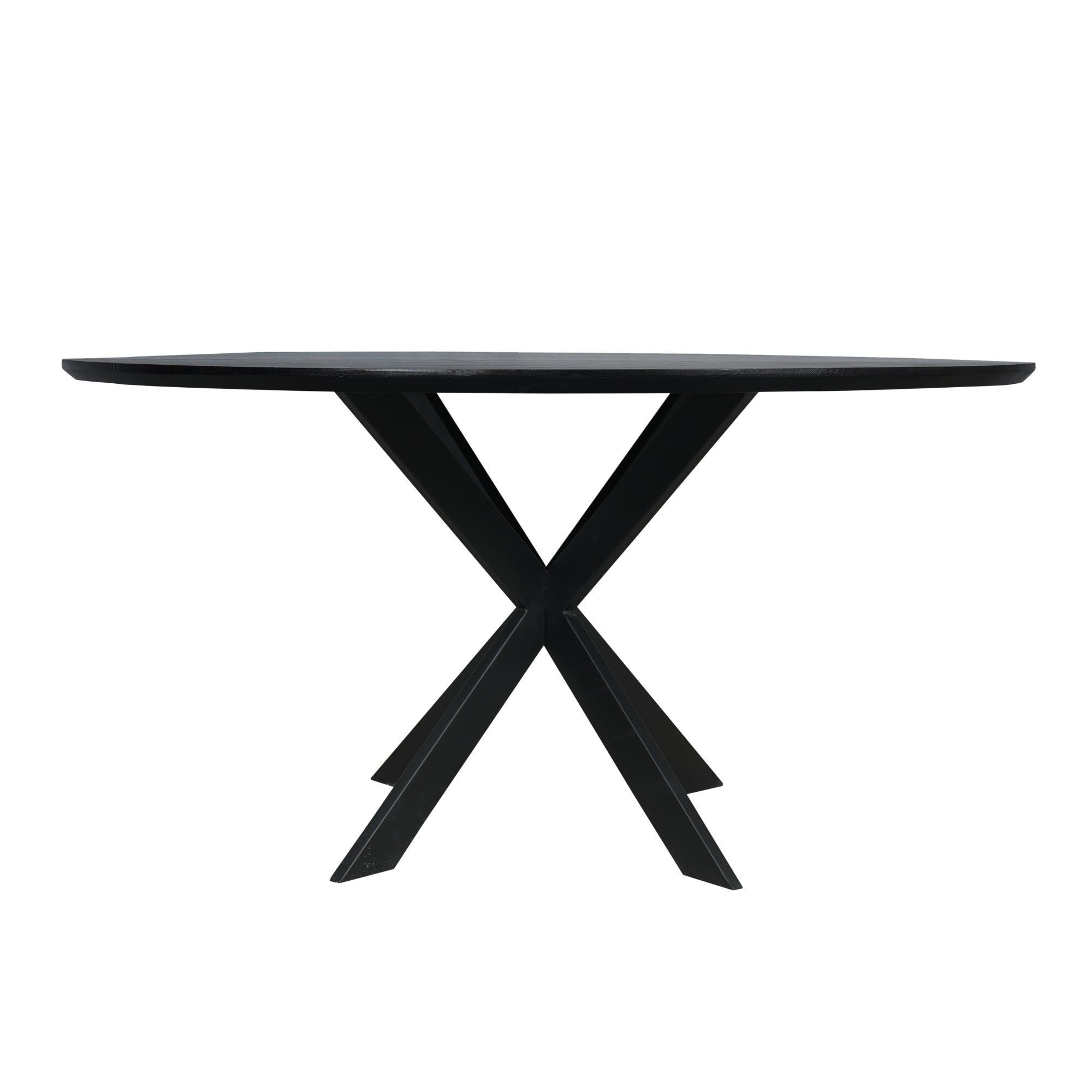 Eiken eettafel Ferris | Rond 150 cm | Zwart - STF