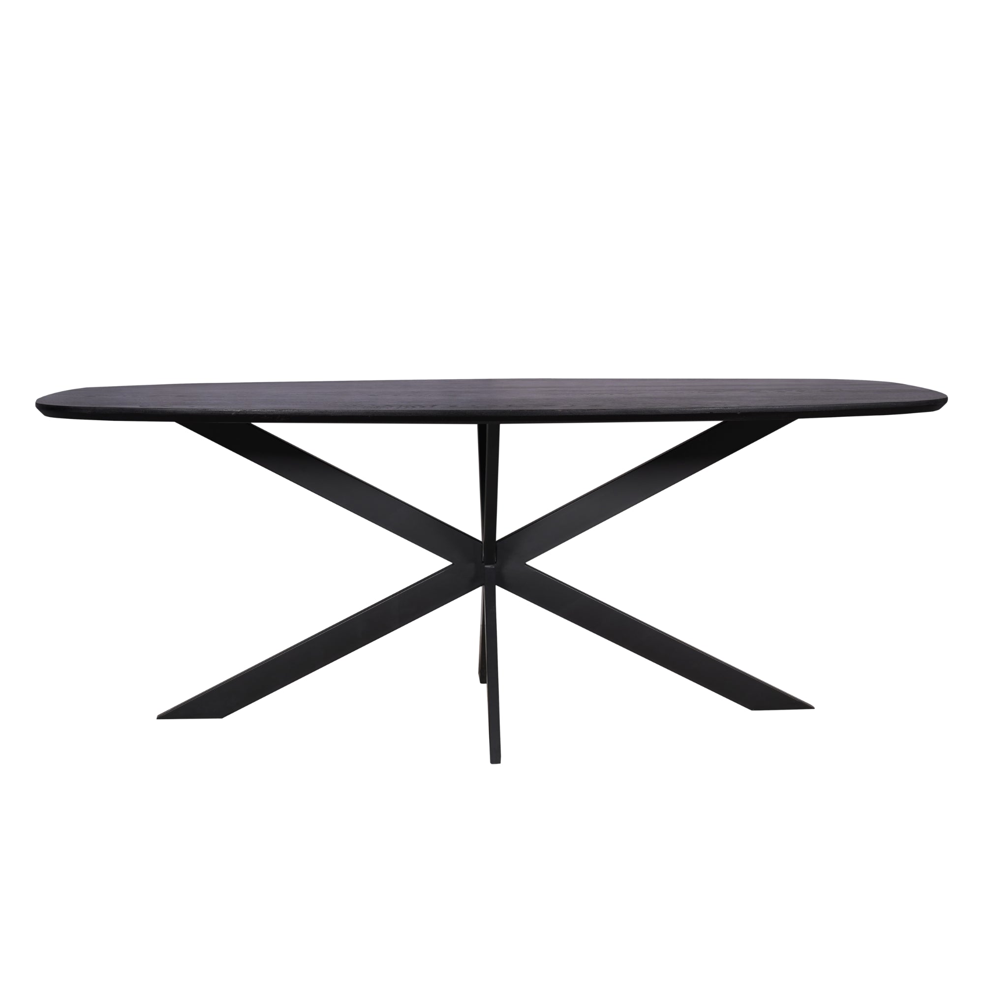 Eiken eettafel Ferris | Deens Ovaal 200 cm | Zwart - STF