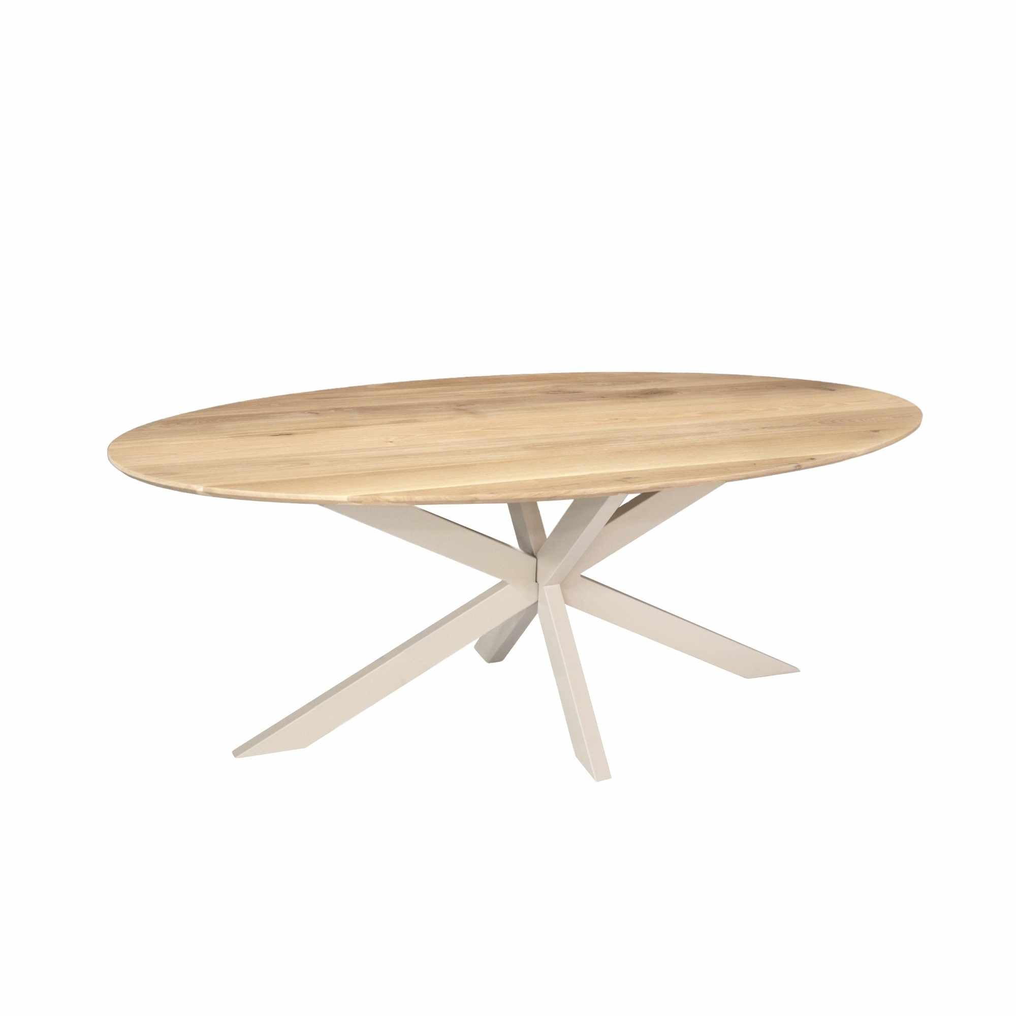 Eiken eettafel Ferris | Ovaal 180 cm | Naturel | Poot Zand - STF
