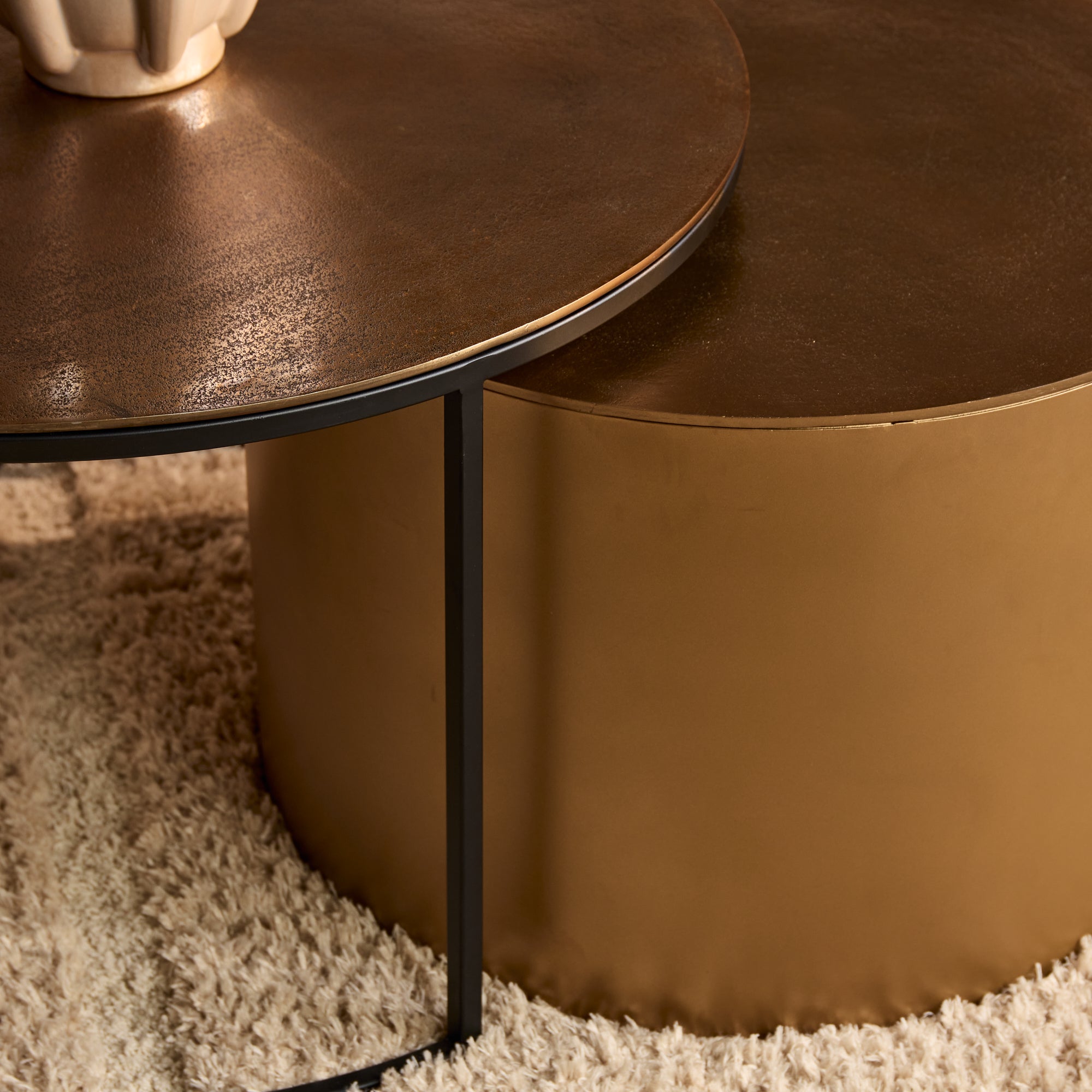 Table basse Luna | Or | Lot de 2 - STF