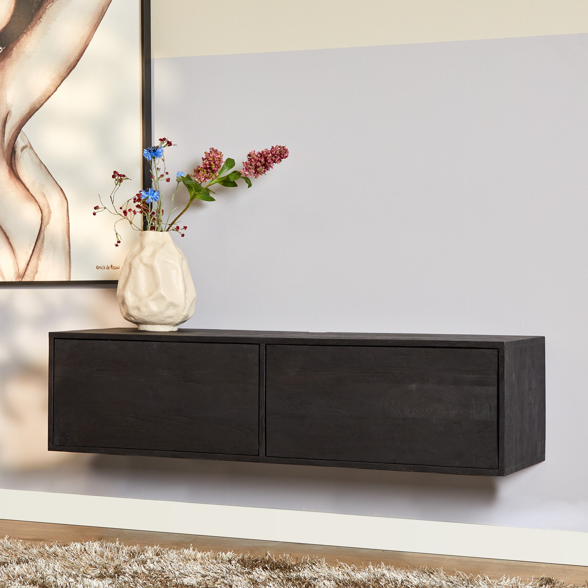 Zwevend tv-meubel Vision Black 120 - STF