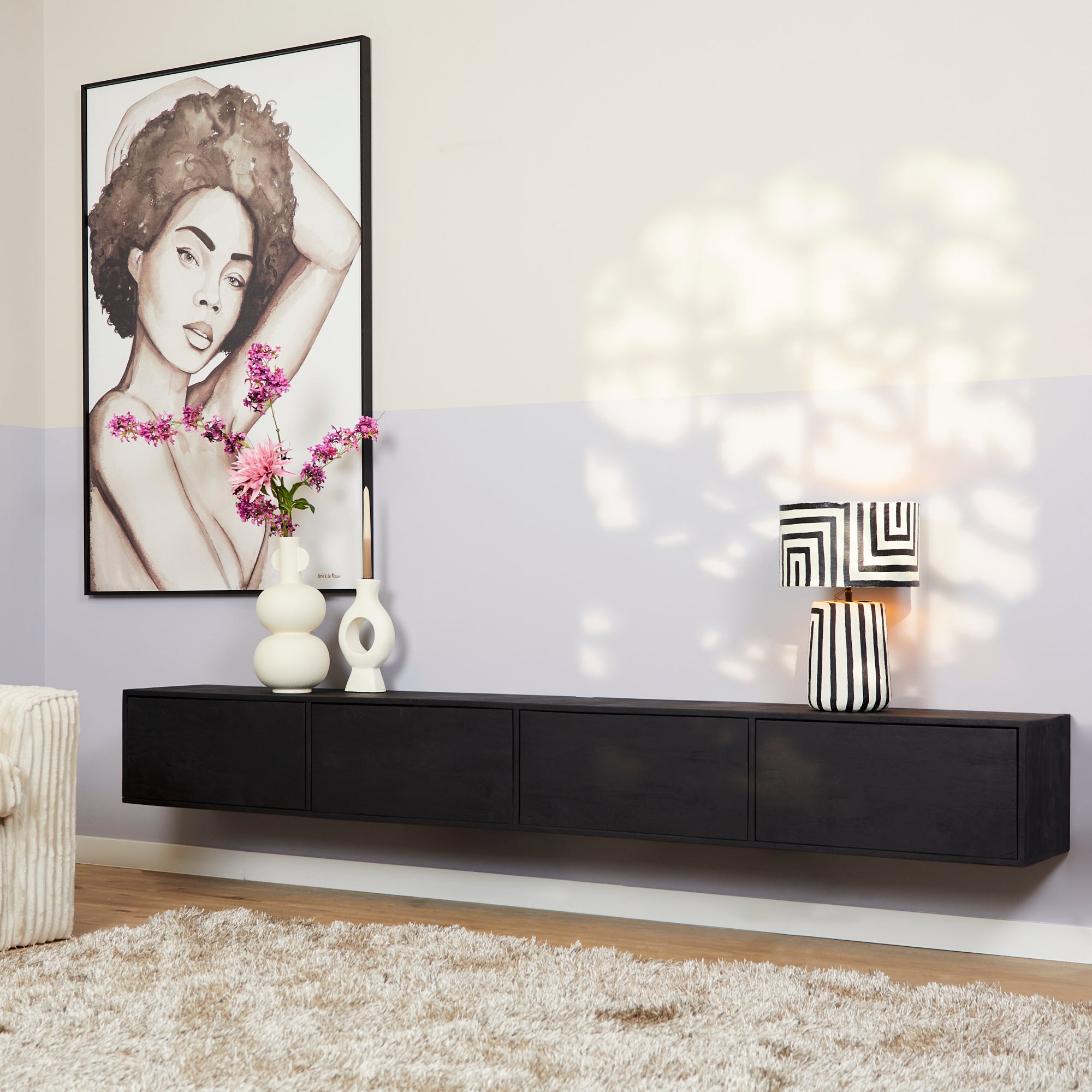 Zwevend Tv meubel Vision Black 240 - STF