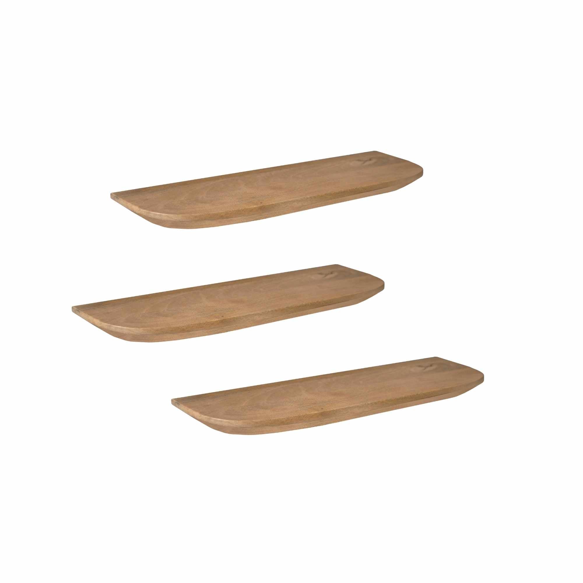 Wandplank Gusta Licht mango | 60 cm | Set van 3 - STF