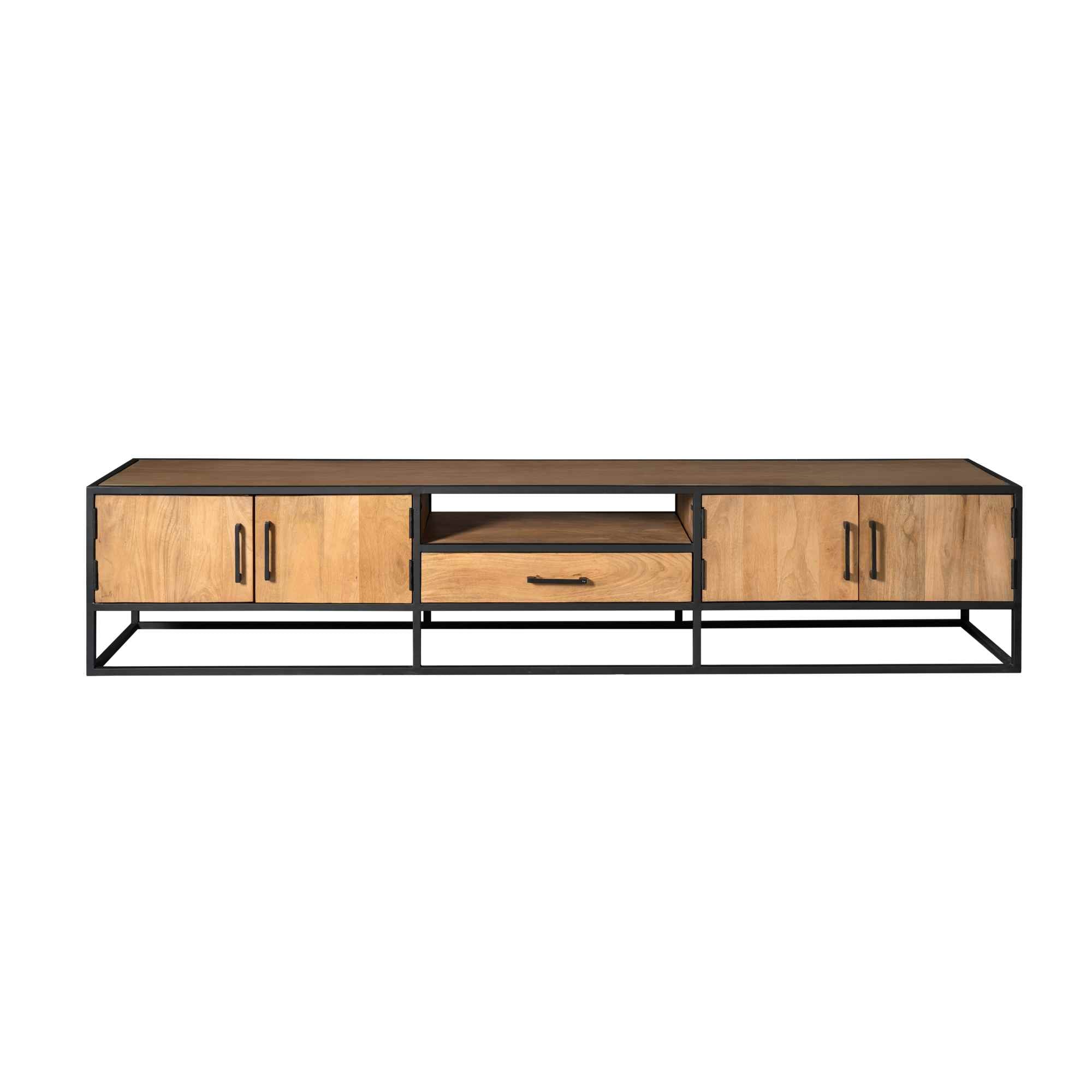 Tv-meubel Denver | Mangohout en staal | 240 cm - STF