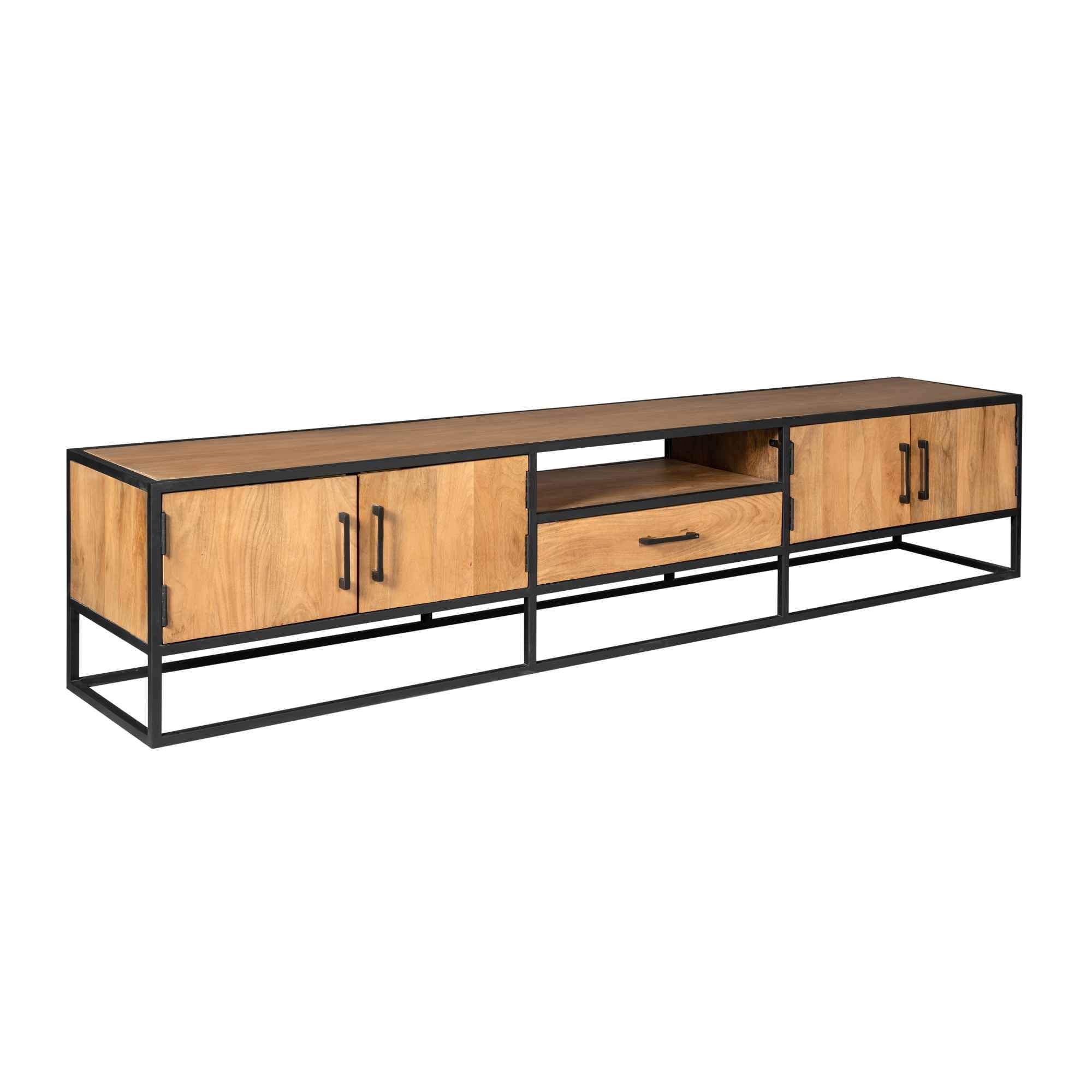 Tv-meubel Denver | Mangohout en staal | 240 cm - STF