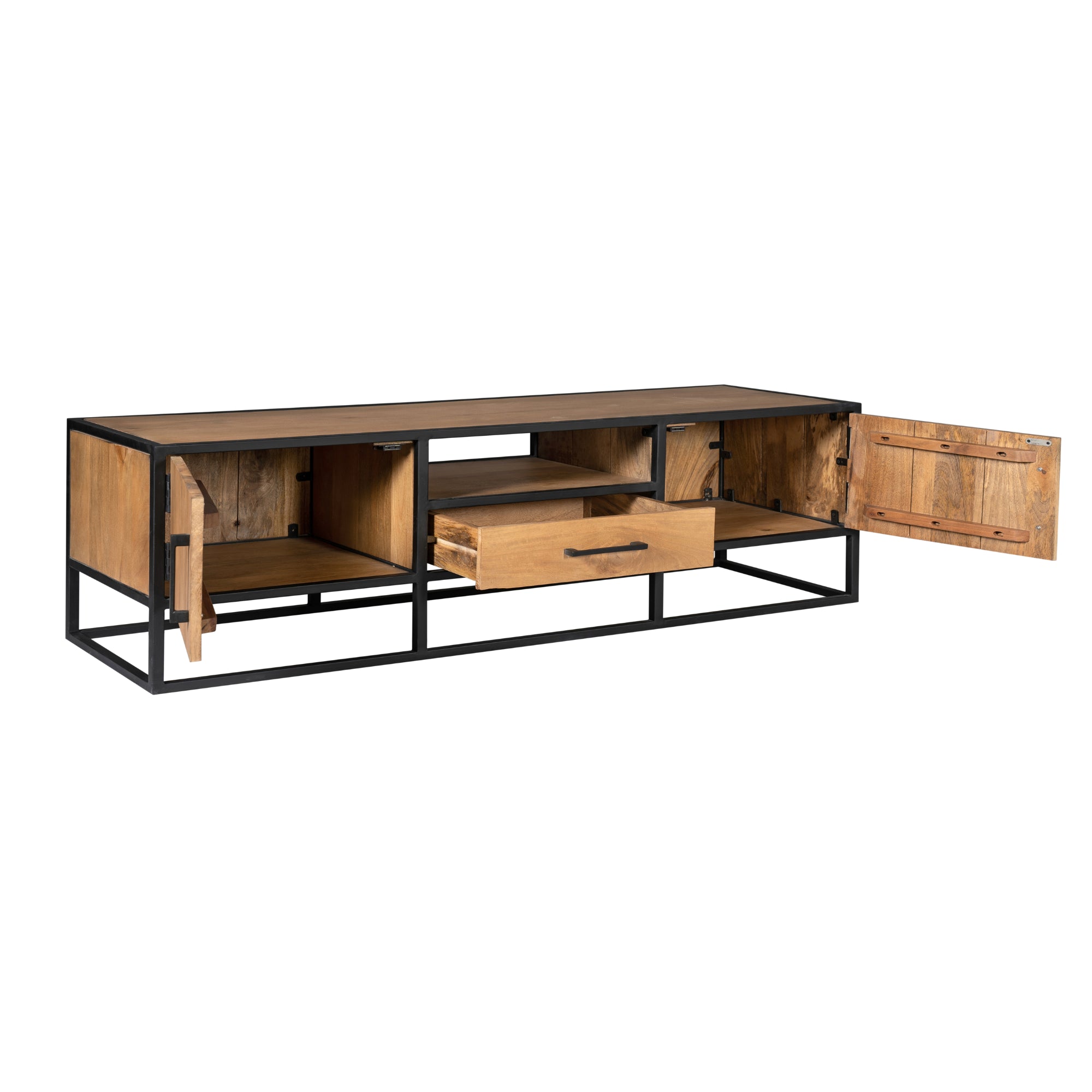 Tv-meubel Denver | Mangohout en staal | 180 cm - STF