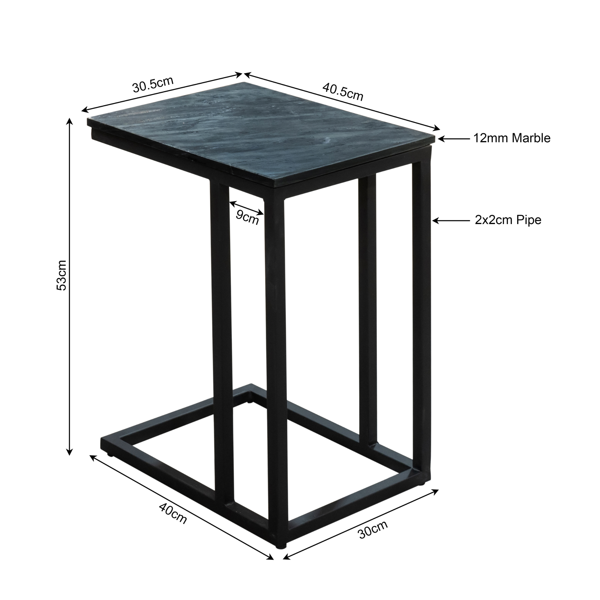 Laptoptafel zwart hoog - STF