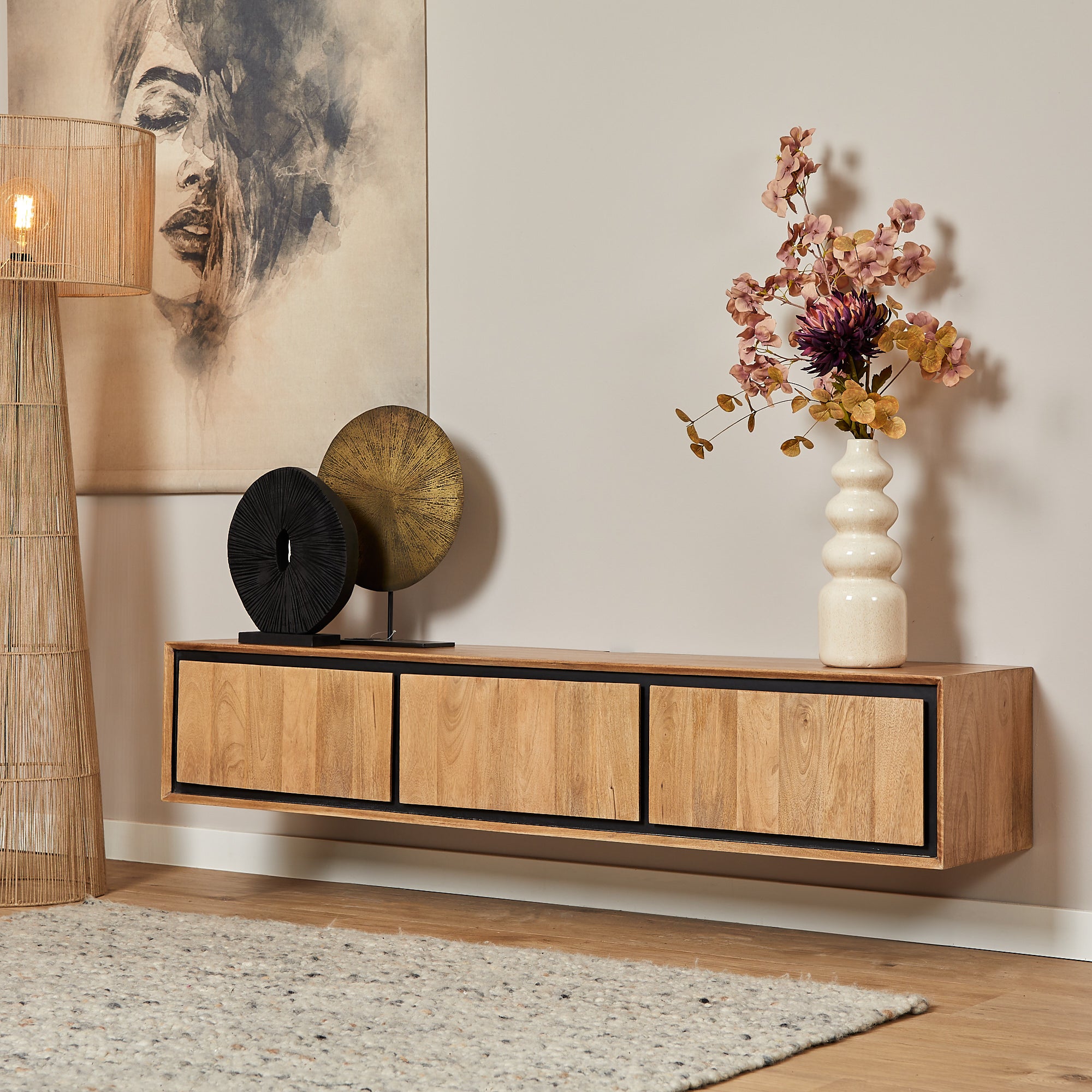 Zwevend tv-meubel RichWood | 160 cm - SF