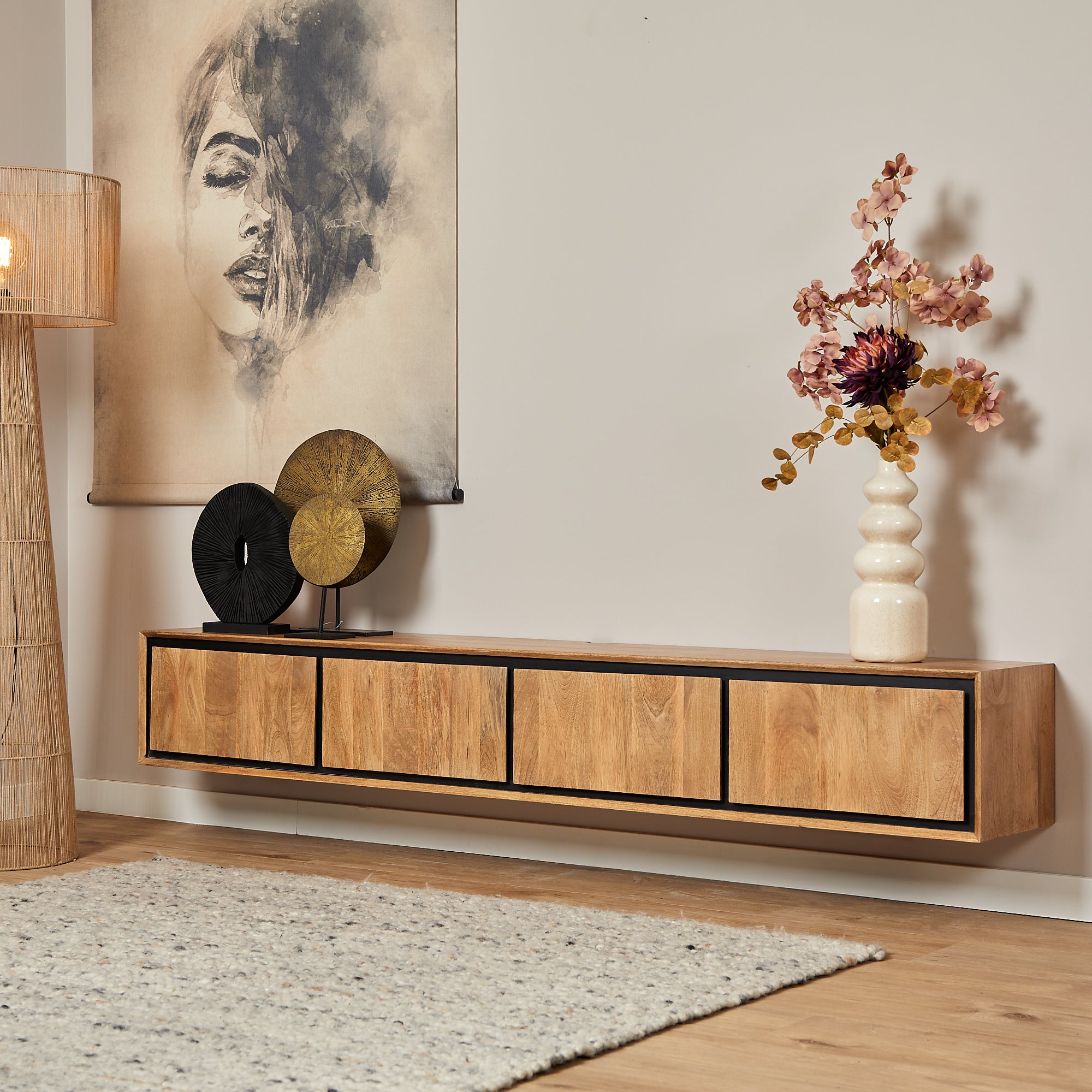 Zwevend tv-meubel RichWood | 200 cm - SF