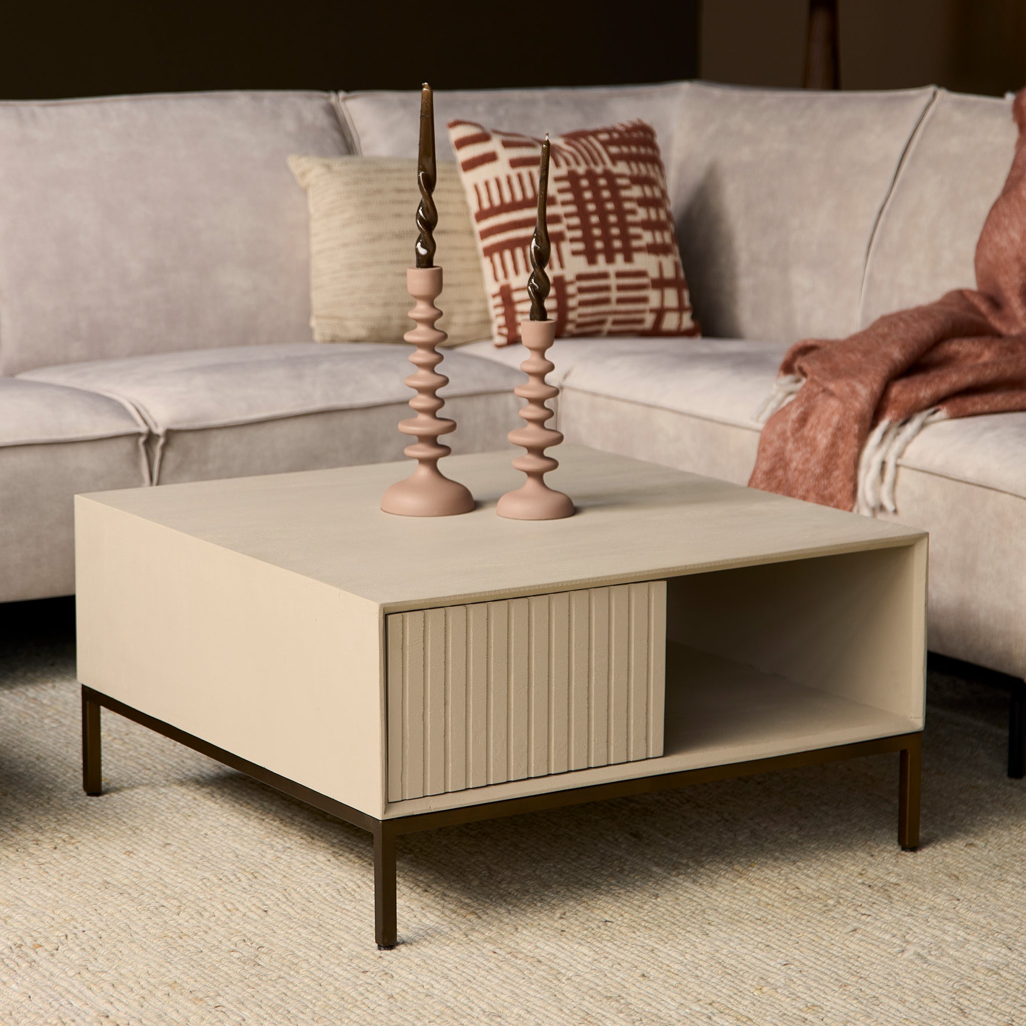 Salontafel Madison Zand | 80 cm | Vierkant - STF