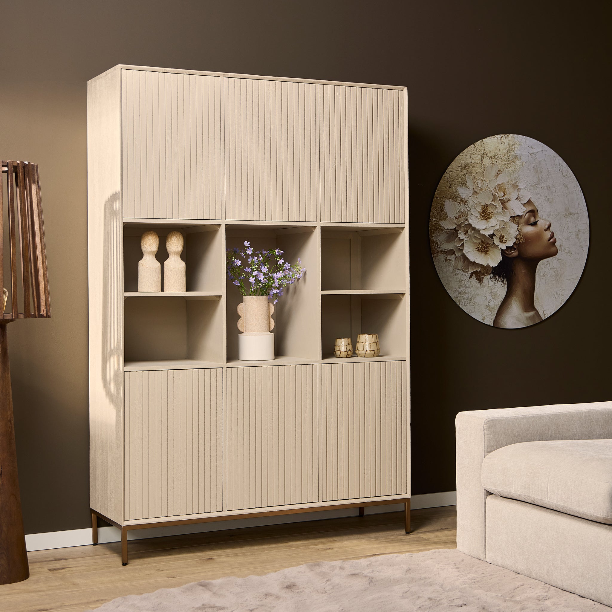 Vakkenkast Madison XL Zand | 135 cm - STF