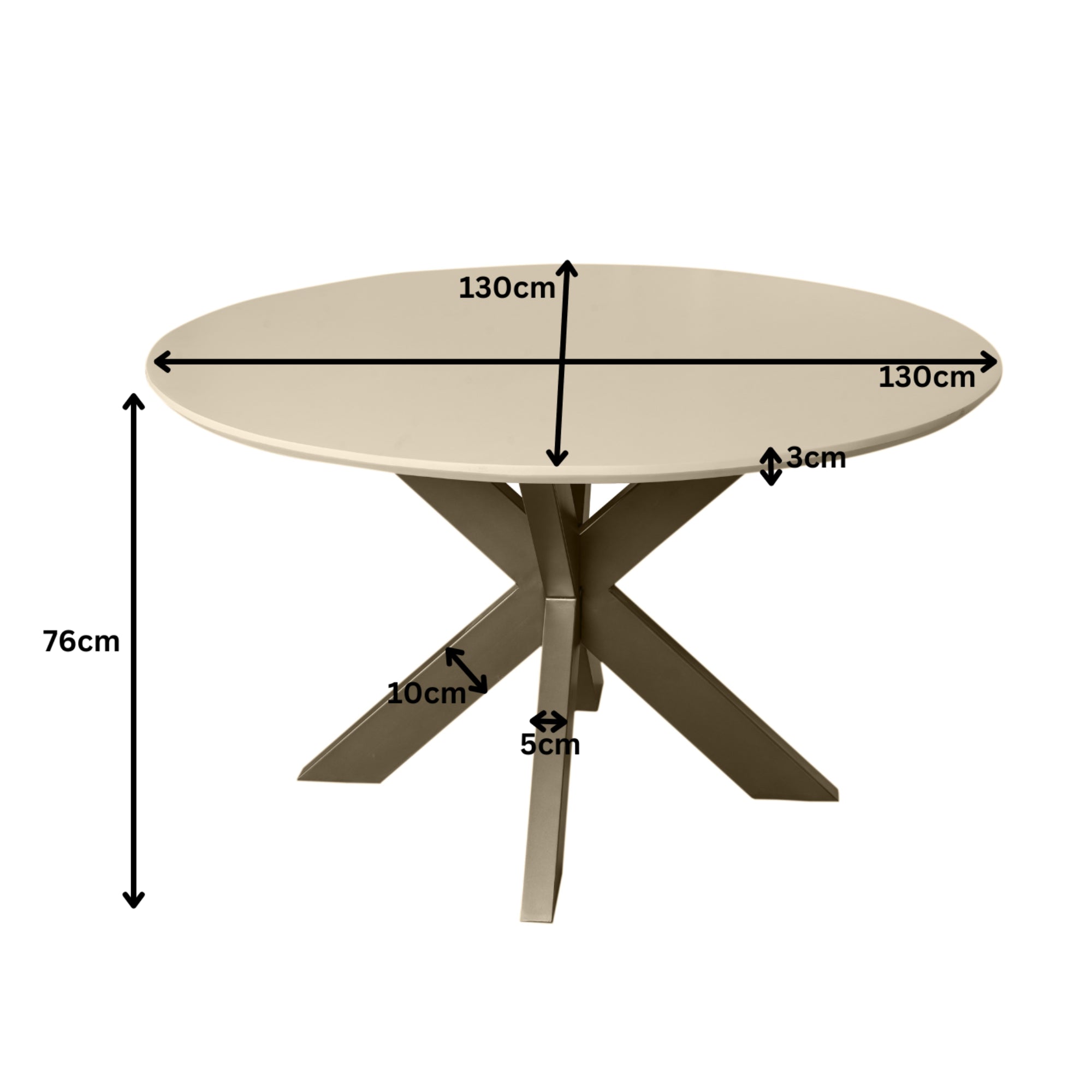 Eettafel Madison Sand | 130 cm - STF