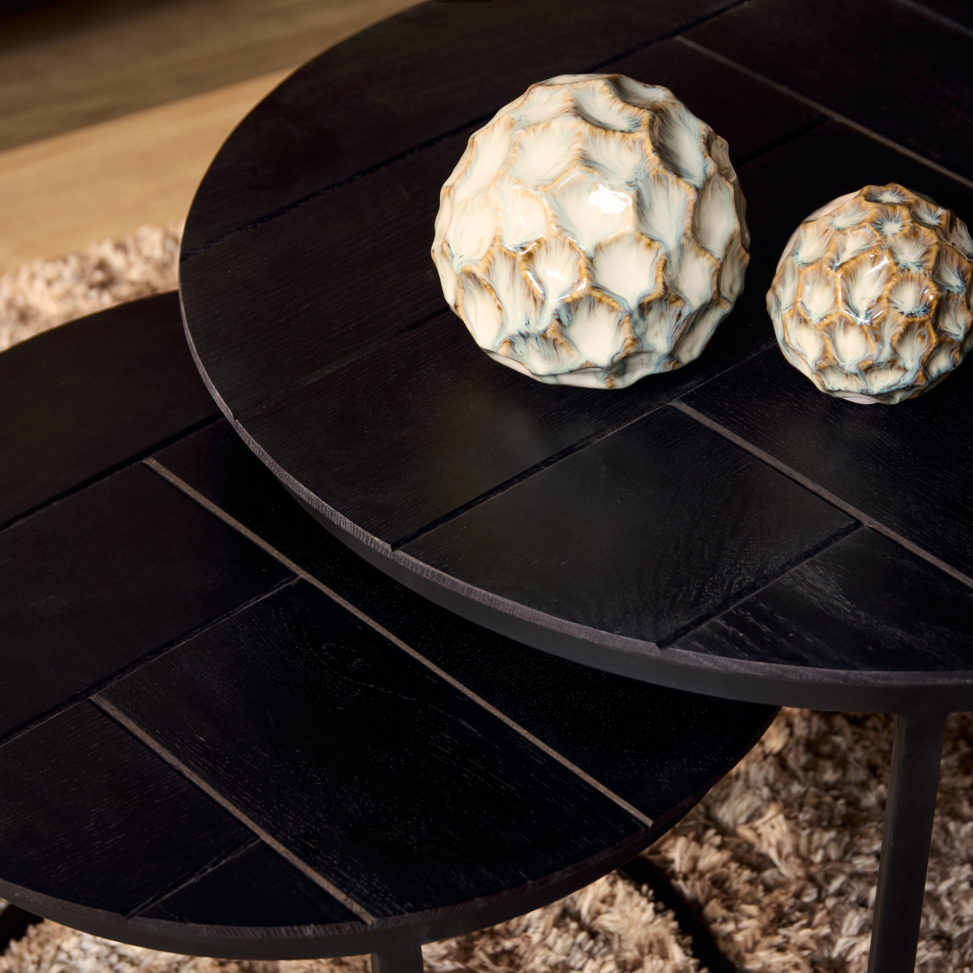 Salontafel Otik Zwart Eiken | 70 cm | set van 2 - STF