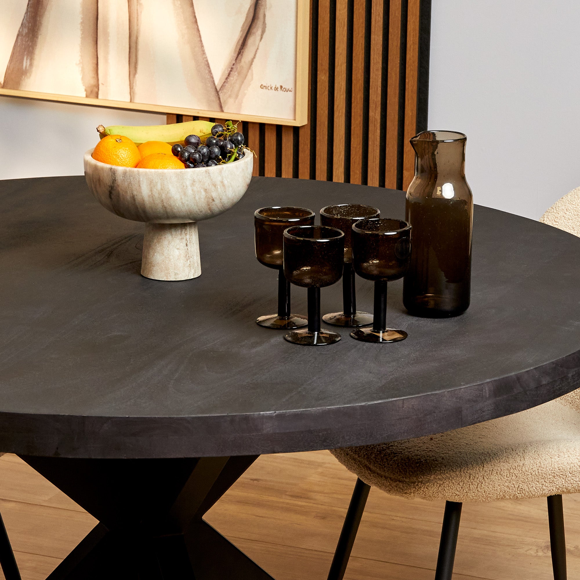 Eettafel Denver Zwart | Rond | 120 cm - STF