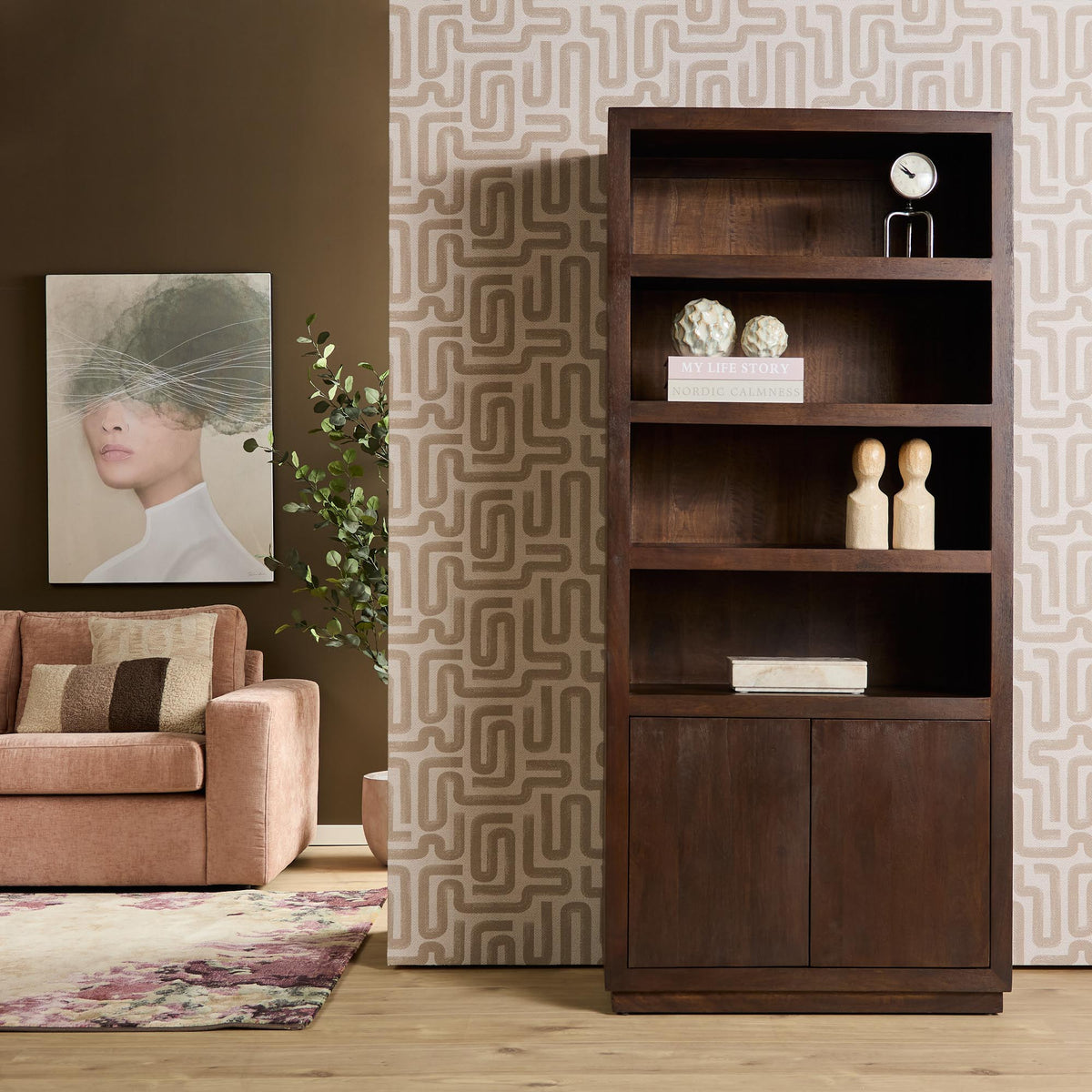 Bibliothèque Bruxelles marron | 90 cm - STF