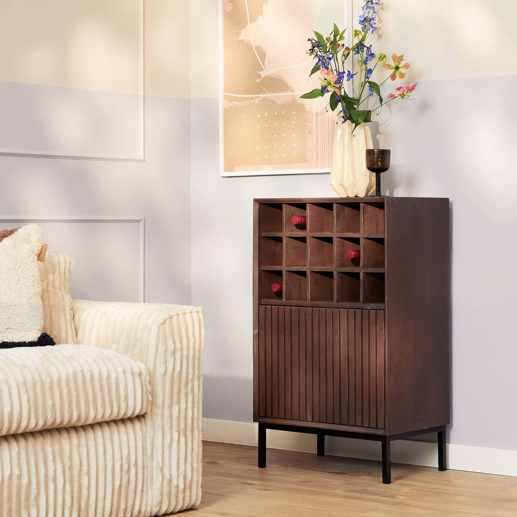 Wijnkast Madison bruin | 55 cm - STF