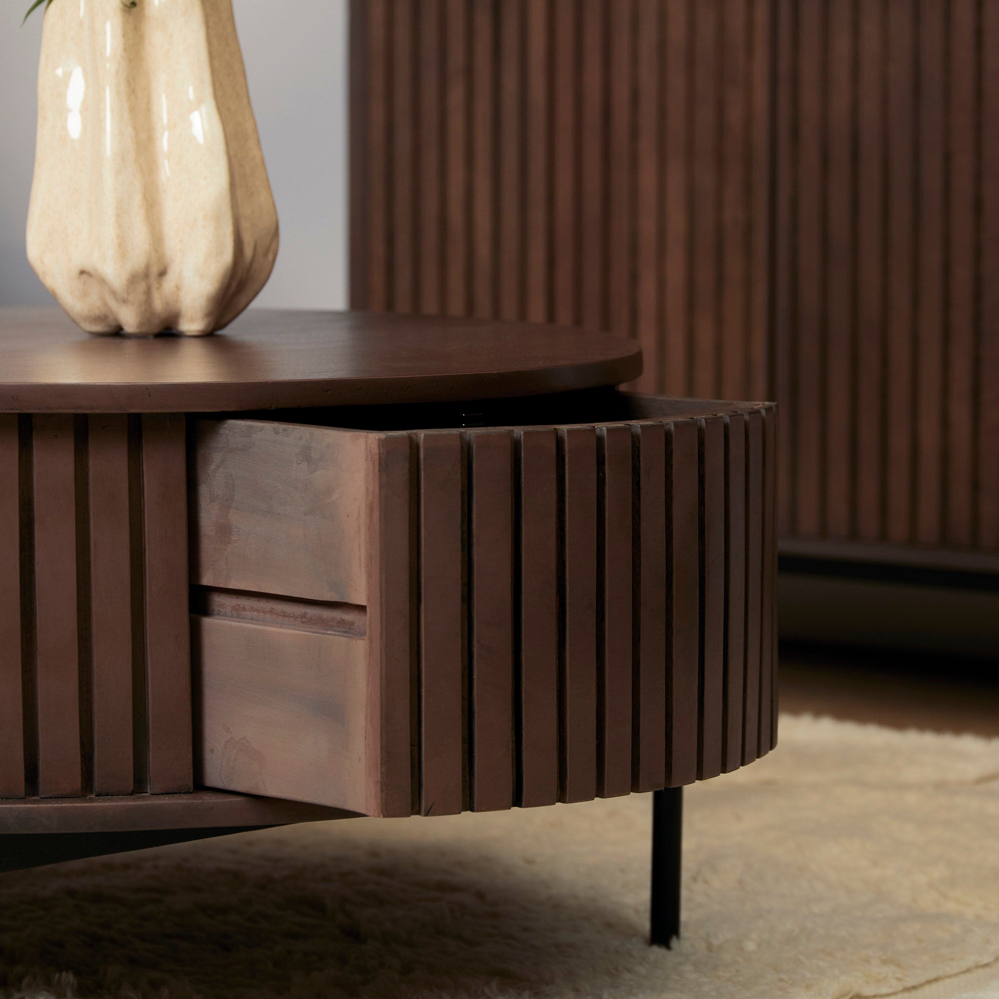 Salontafel Madison bruin | 80 cm | rond - STF