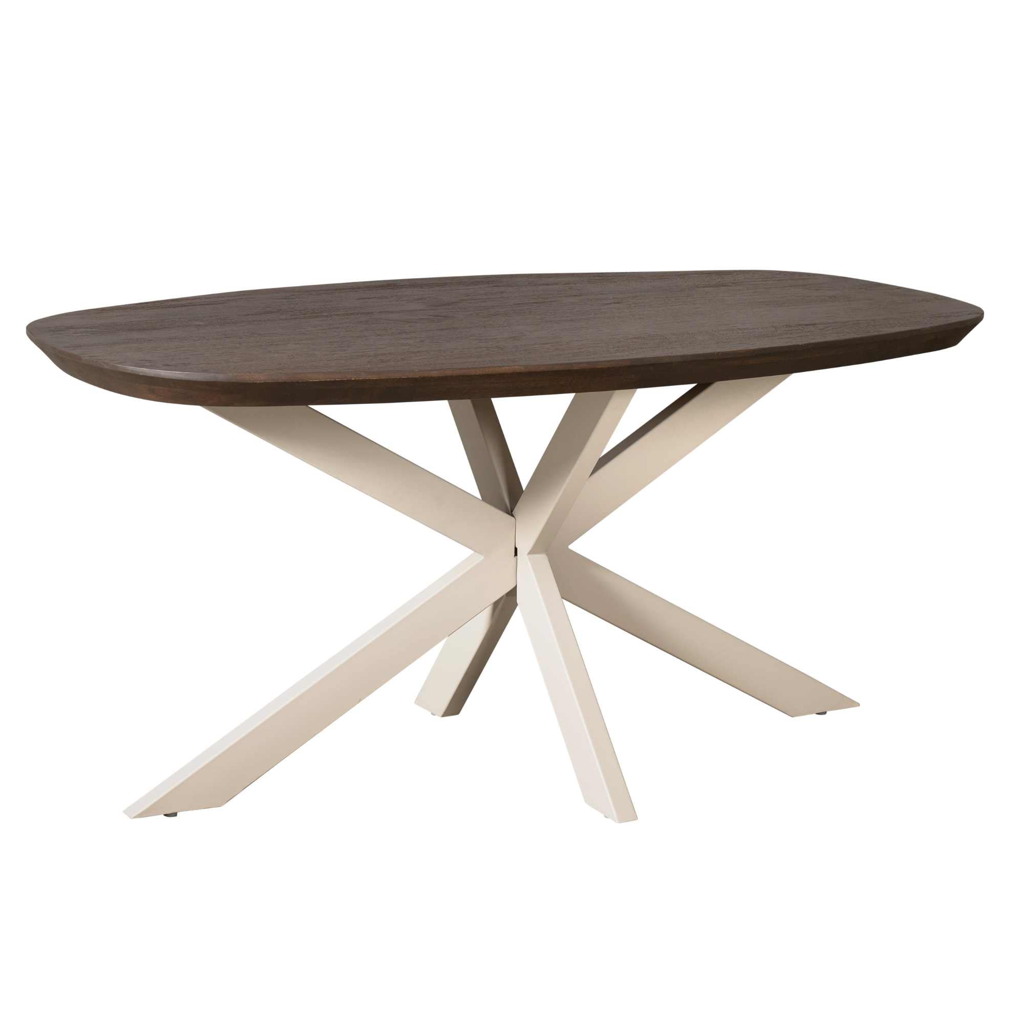 Table de salle à manger Madison brune | 160 cm | ovale danois | pied sable - STF