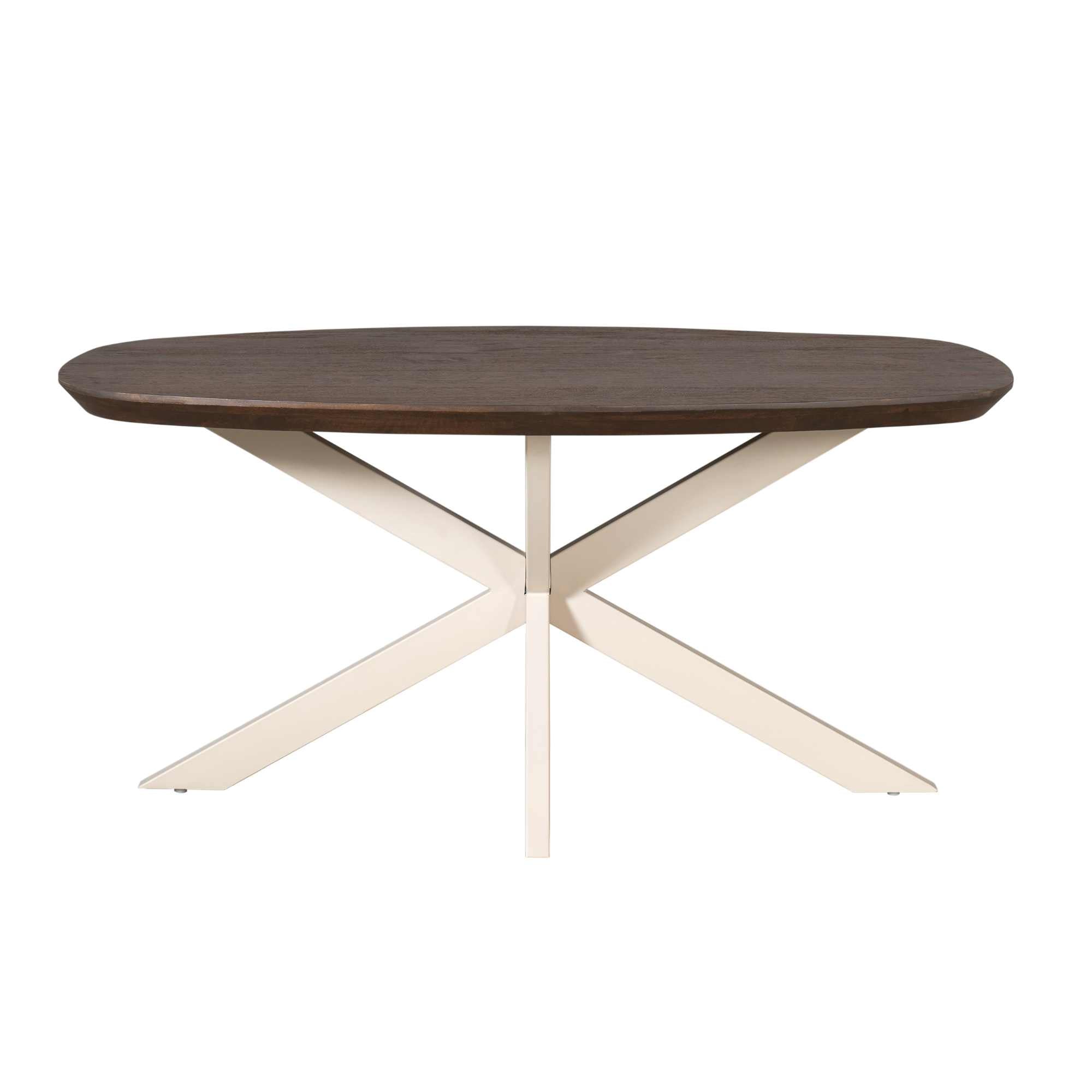 Table de salle à manger Madison brune | 160 cm | ovale danois | pied sable - STF