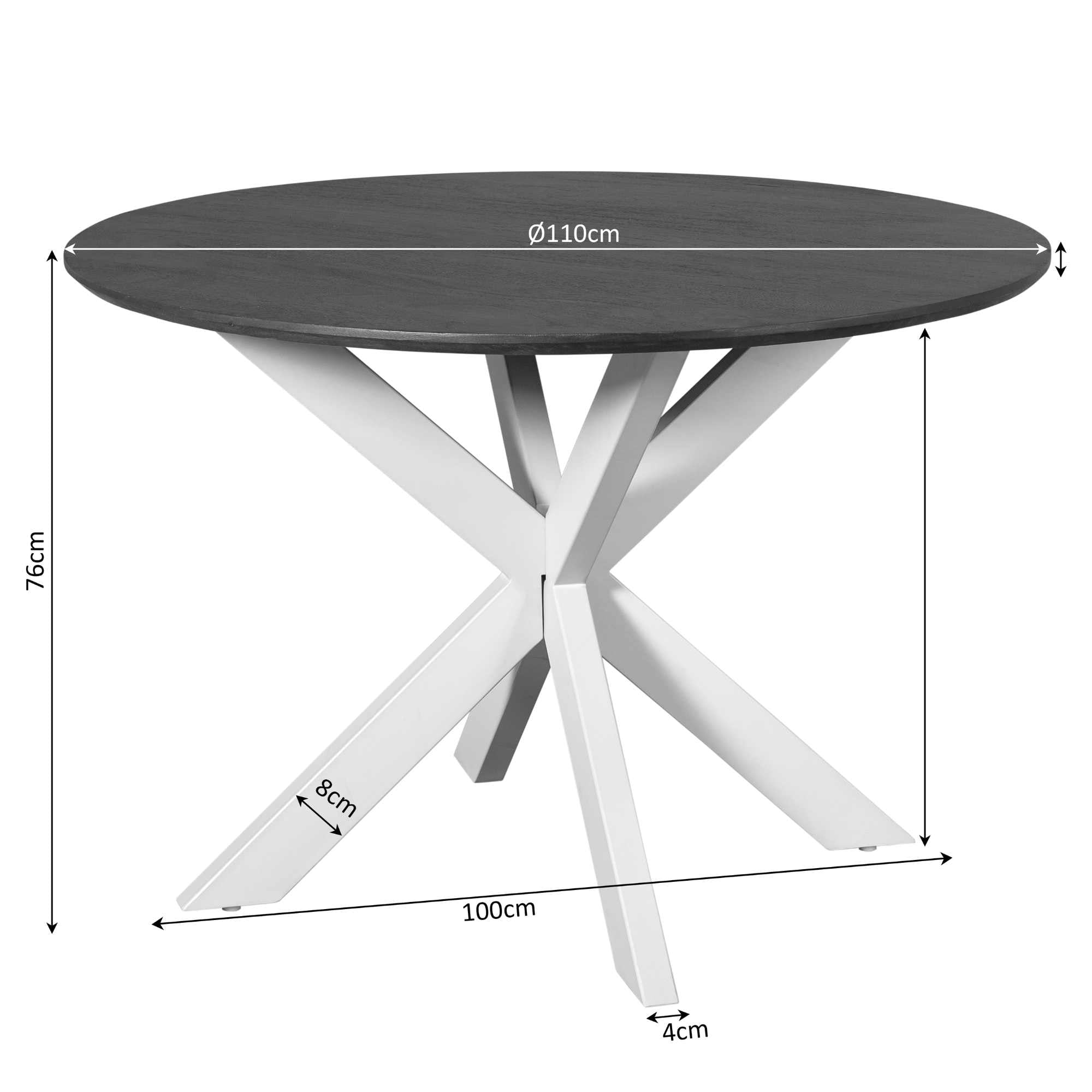 Eettafel Madison Bruin | 110 cm | Poot Zand - STF