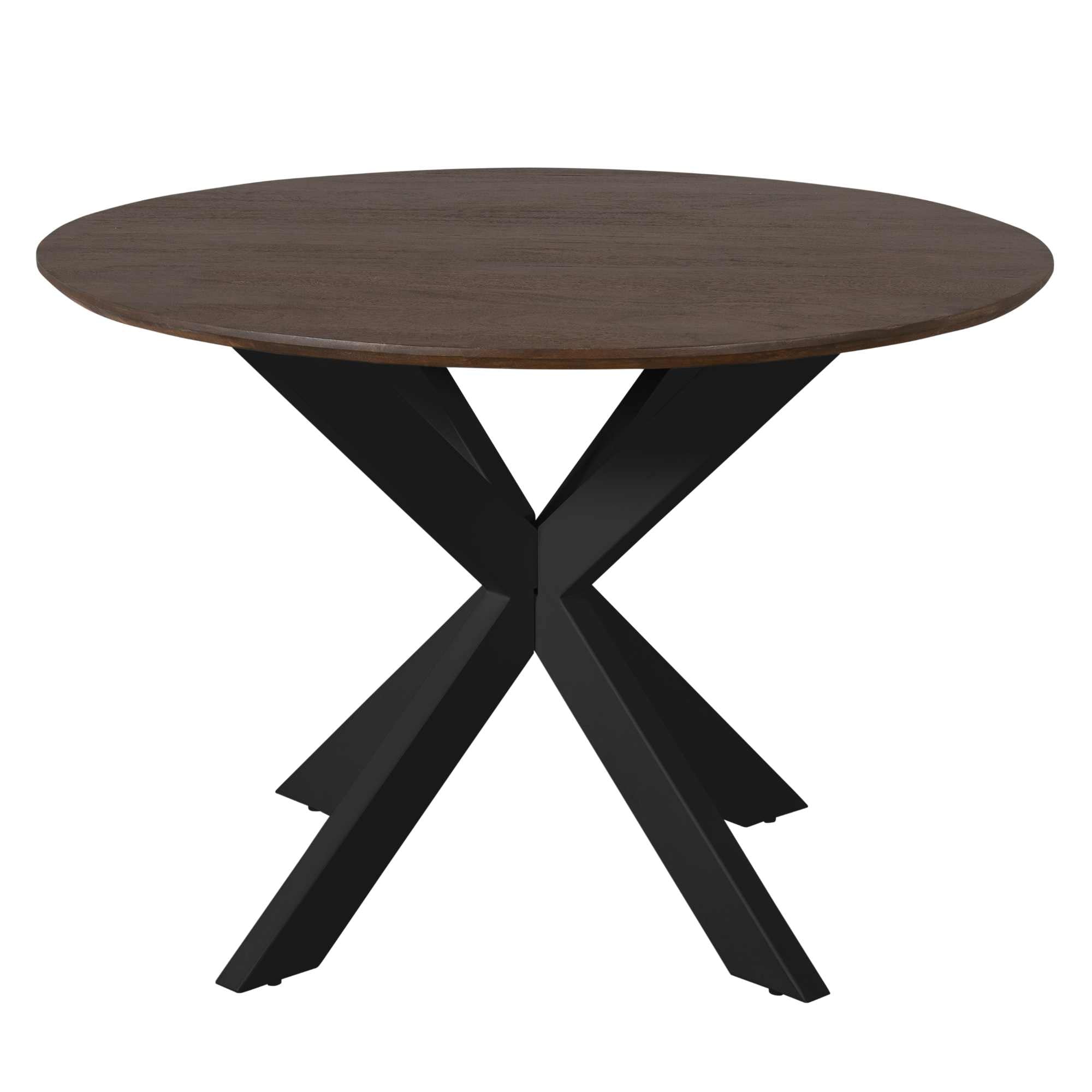 Eettafel Madison Brown | 110 cm | Poot Zwart - STF